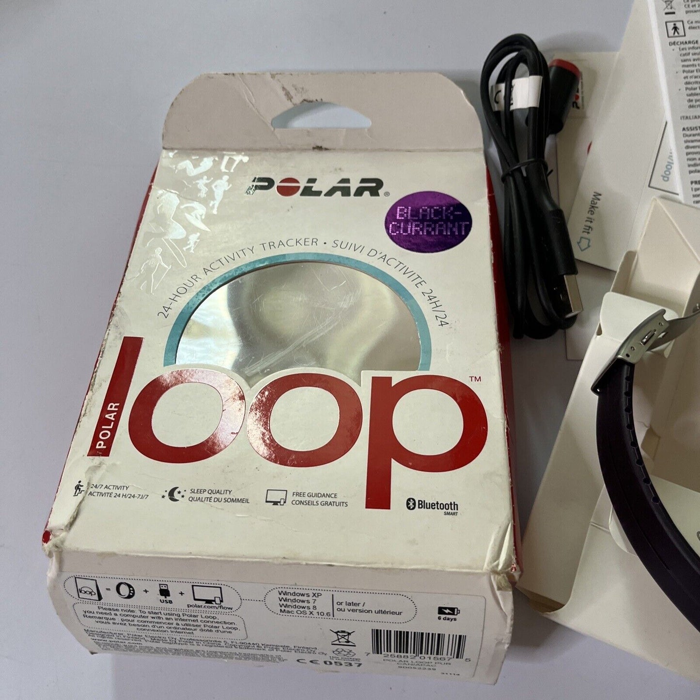 Polar Loop 24hr Activity Tracker Black Currant