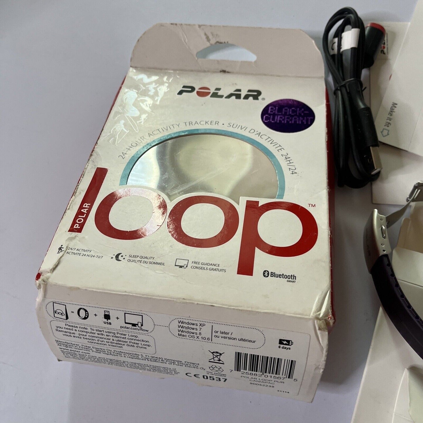Polar Loop 24hr Activity Tracker Black Currant
