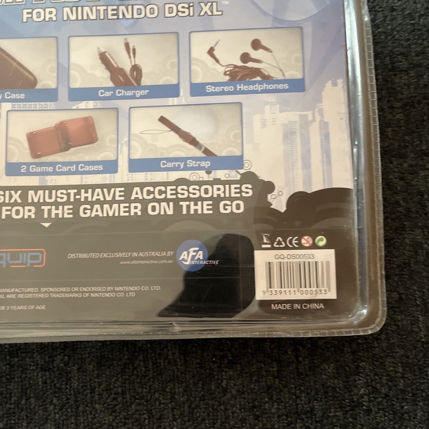 Gamequip Compact Travel Kit For Nintendo DSi XL Carry Case, Card Cases, Strap