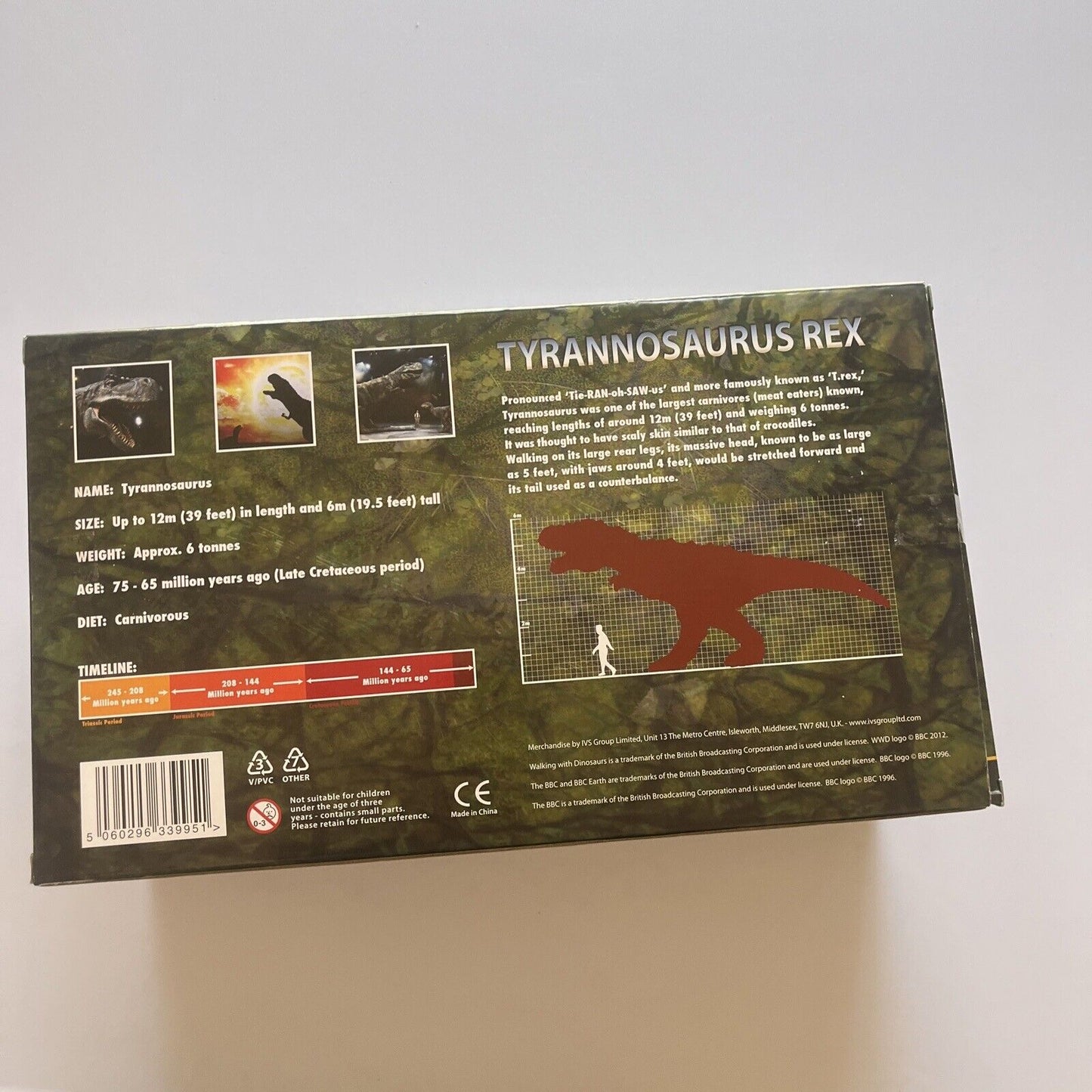 BBC Walking With Dinosaurs Tyrannosaurs Rex Plastic Toy 13" Long 2012 BBC Earth