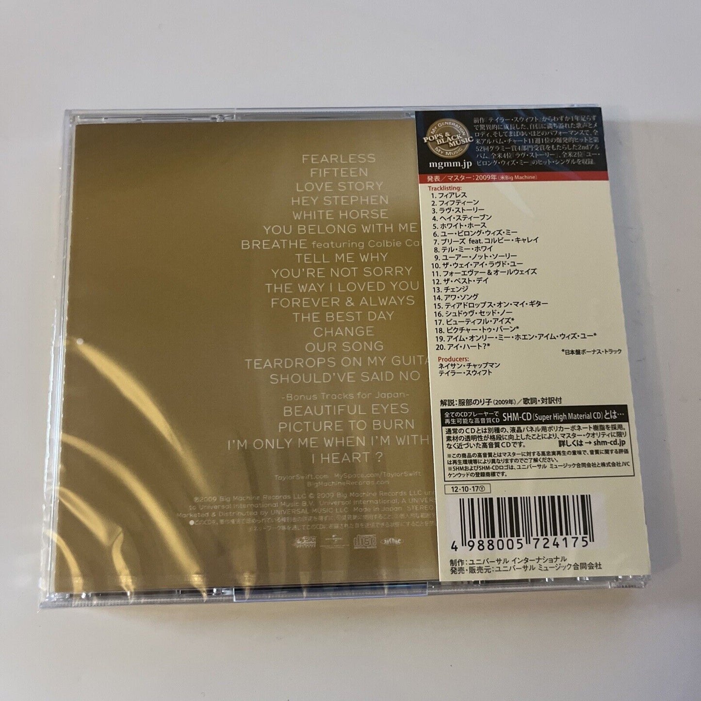 Taylor Swift - Fearless (CD, SHM-CD, 2008) Obi Japan UICY-20409 *New Sealed*
