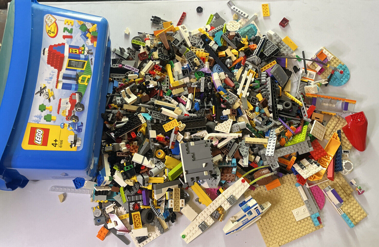 Genuine Authentic Lego 2.63kg Bulk Lot Police Bricks Parts Container