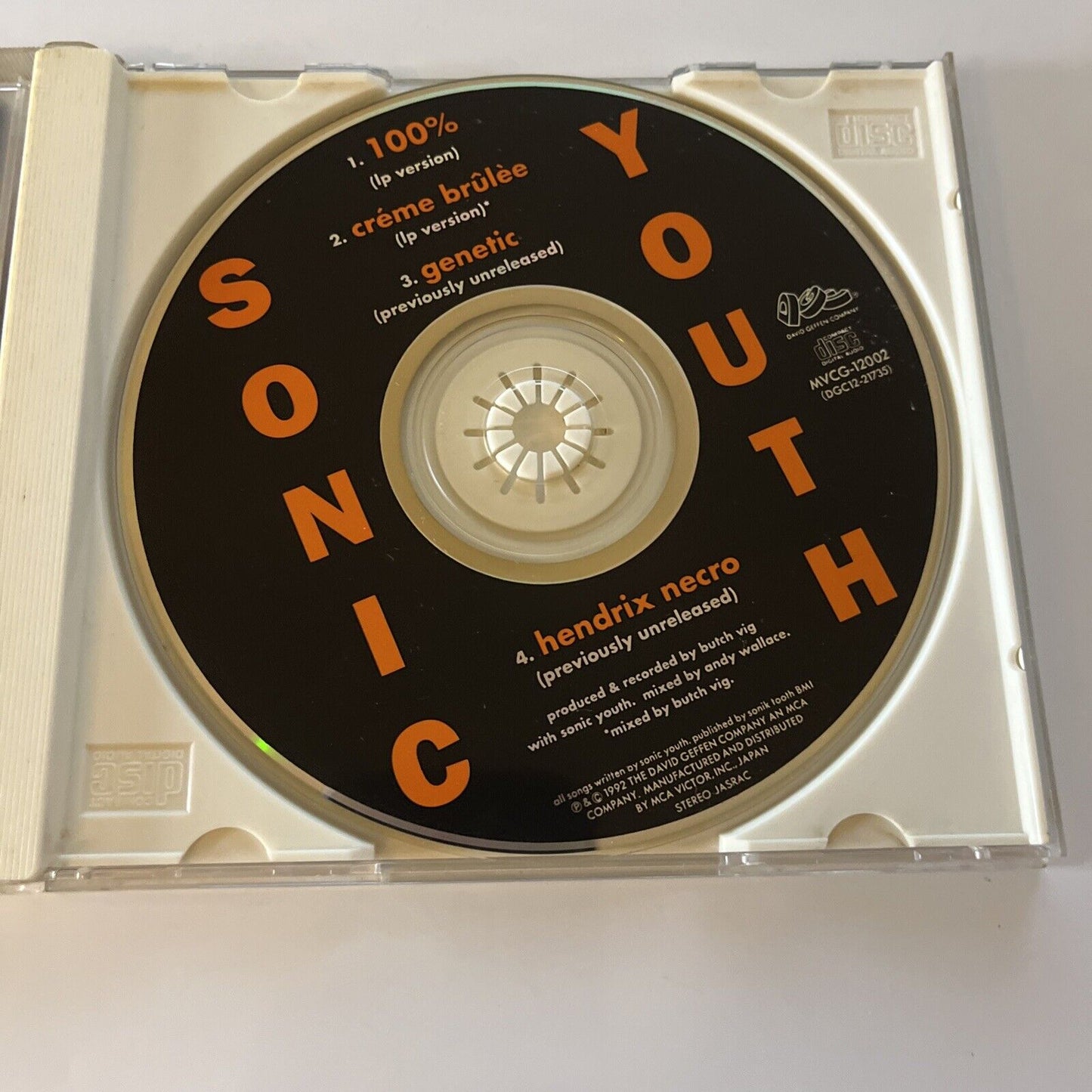Sonic Youth - 100% (CD, 1992) Obi Japan Mvcg-12002