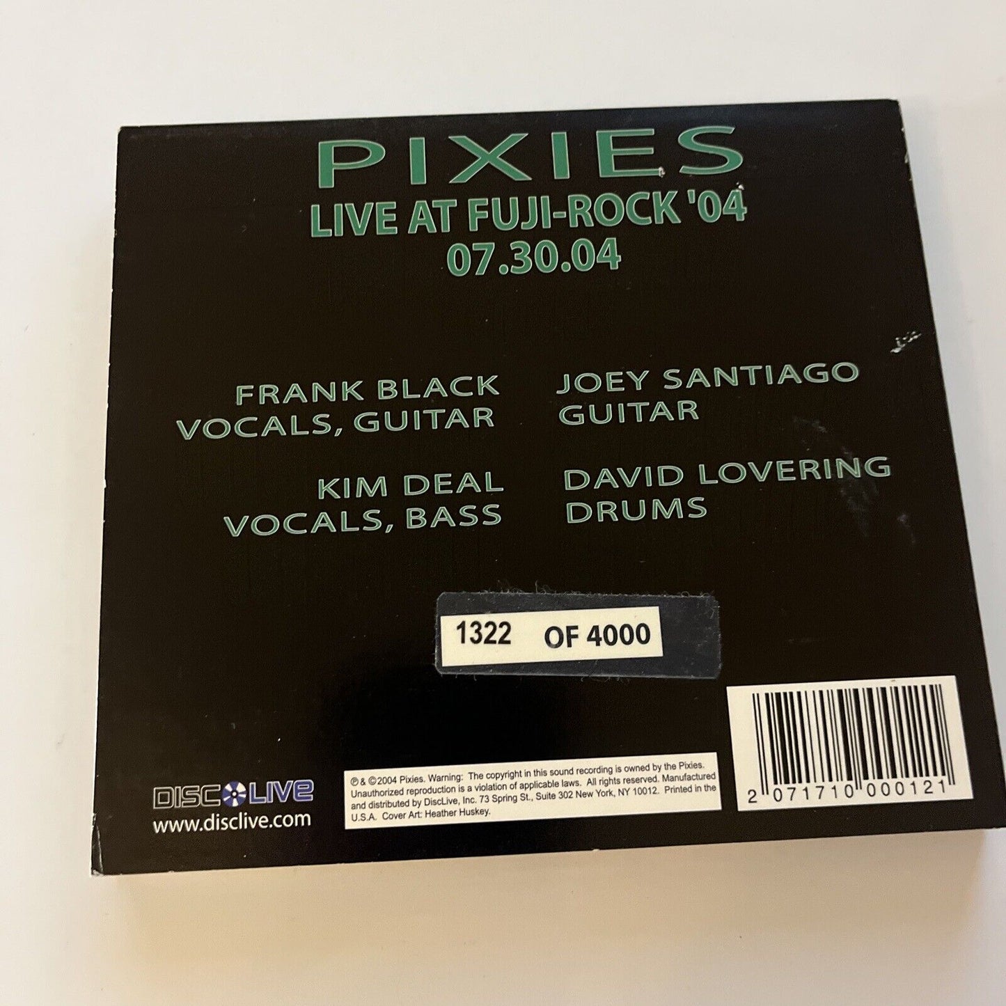 Pixies - Live At Fuji-Rock '04 07.30.04 (CD, 2004) 1322 Of 4000