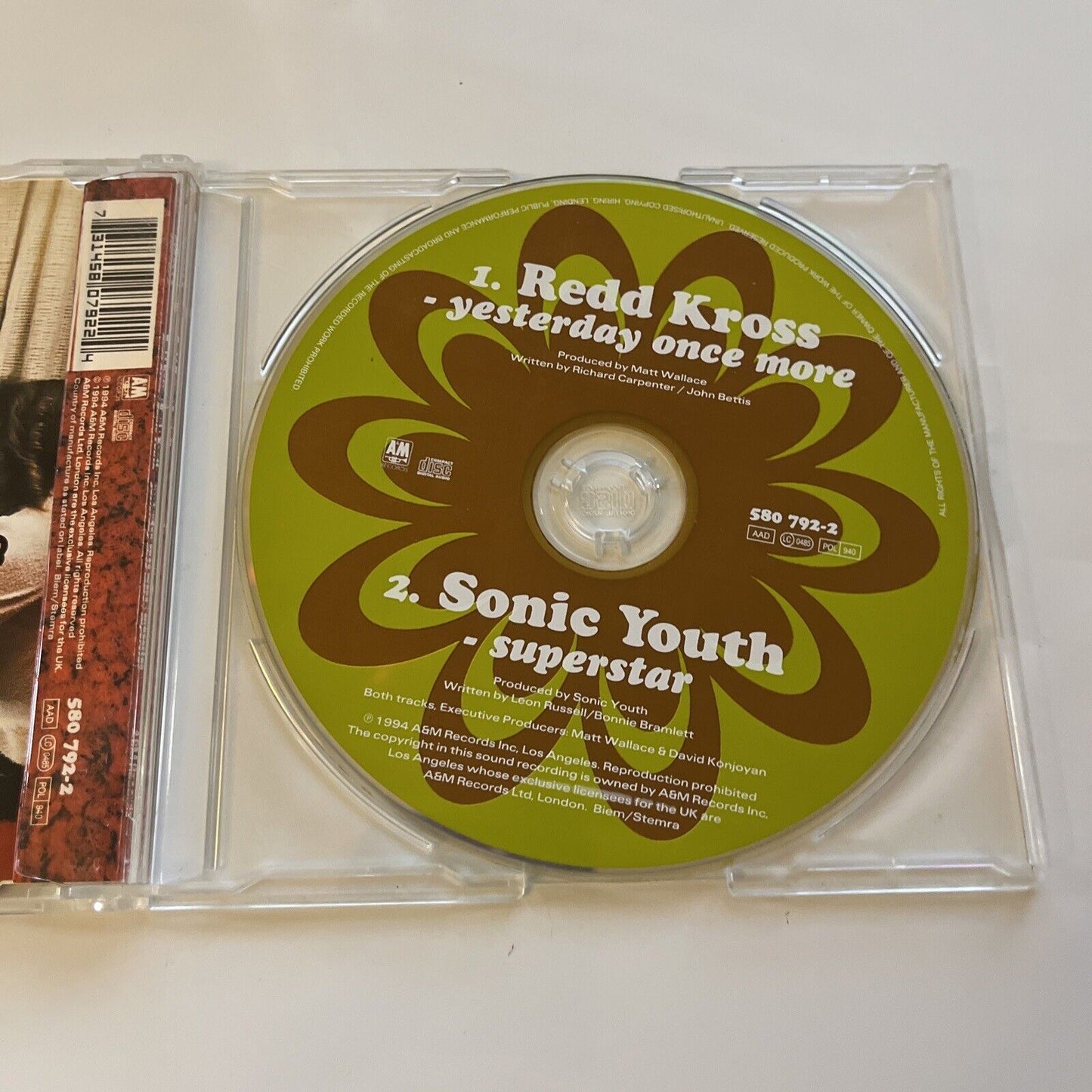 Sonic Youth - Superstar & Red Kross Yesterday Once More (CD, 1994)