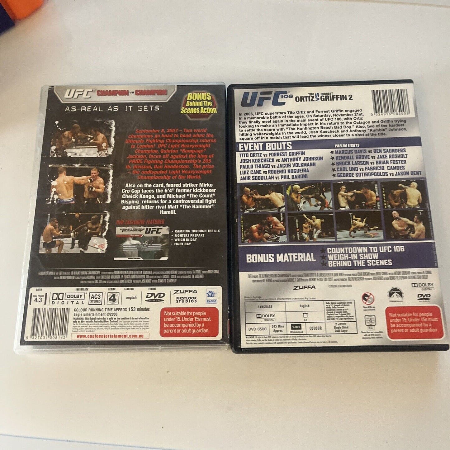 UFC Ultimate Fighting Championship DVD 18-Disc Bundle Lot Region 4