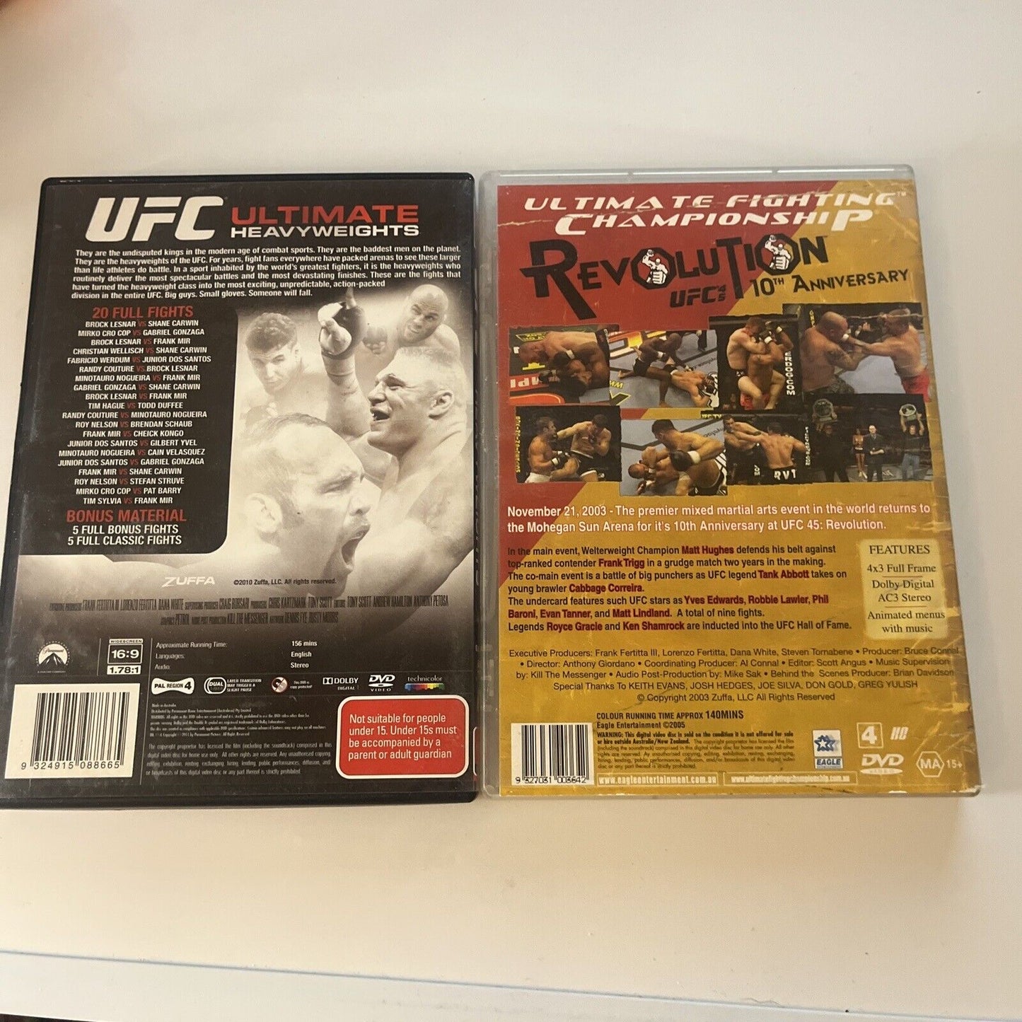 UFC Ultimate Fighting Championship DVD 18-Disc Bundle Lot Region 4
