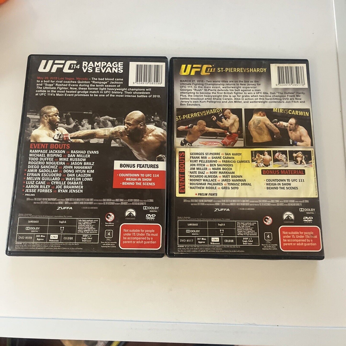 UFC Ultimate Fighting Championship DVD 18-Disc Bundle Lot Region 4