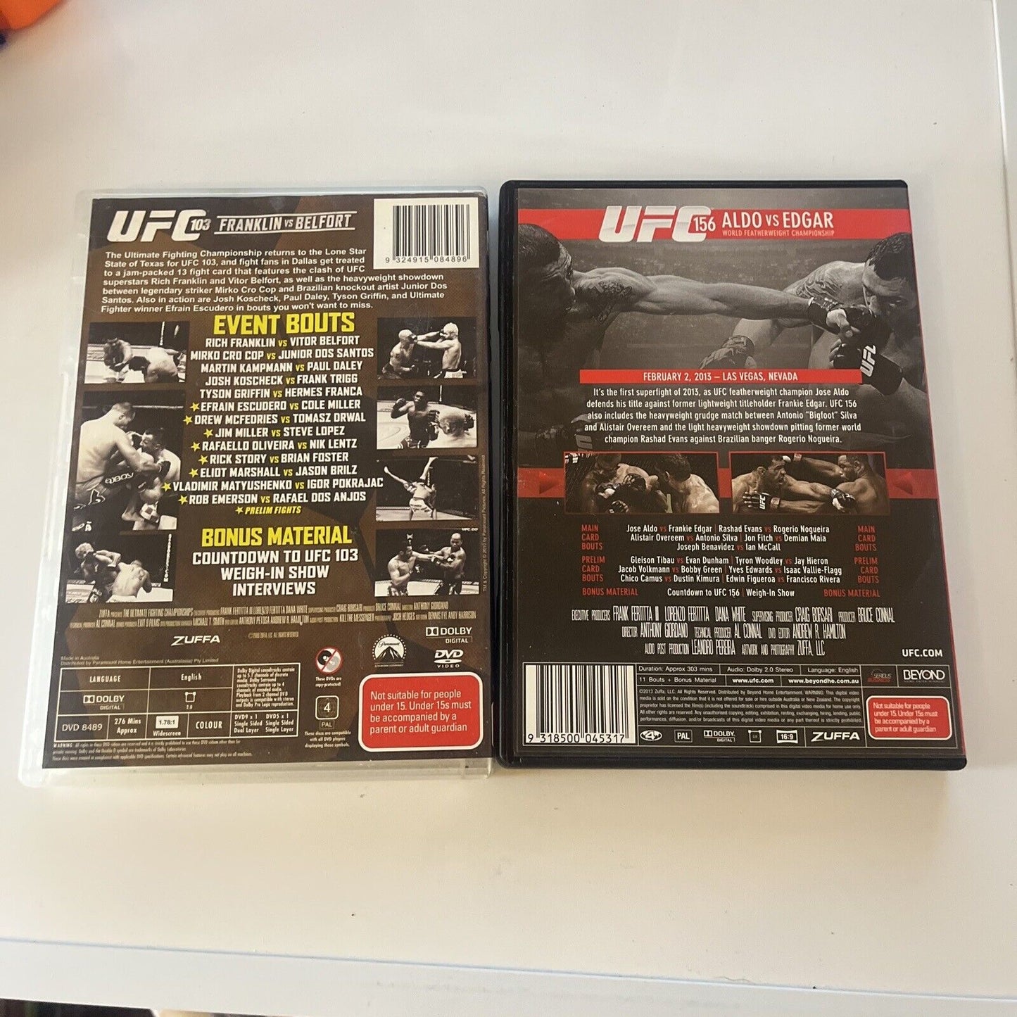 UFC Ultimate Fighting Championship DVD 18-Disc Bundle Lot Region 4
