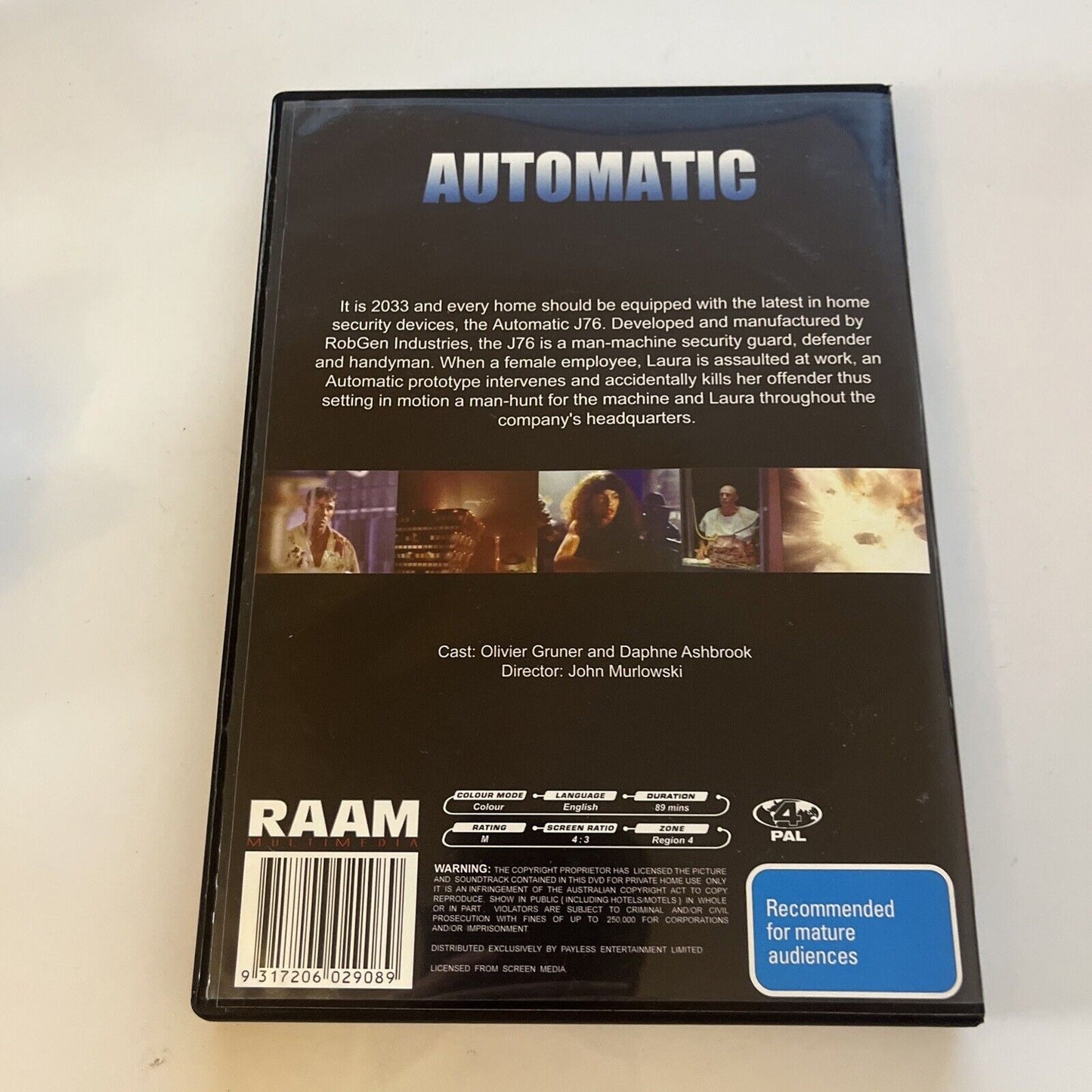 Automatic (DVD, 1995) Oliver Gruner, Daphne Ashbrook NEW Region 4