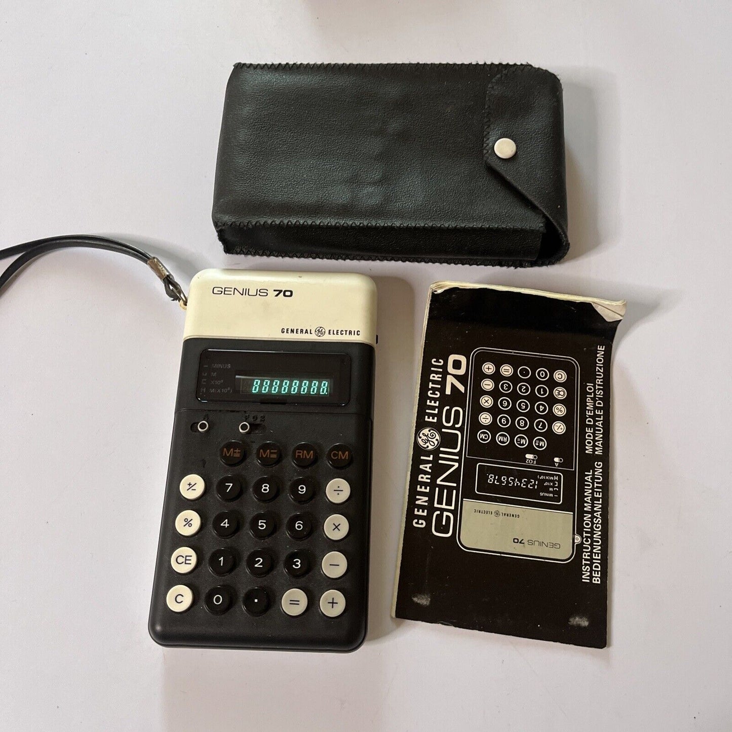 Vintage General Electric Genius 70 Calculator with Case and Manual