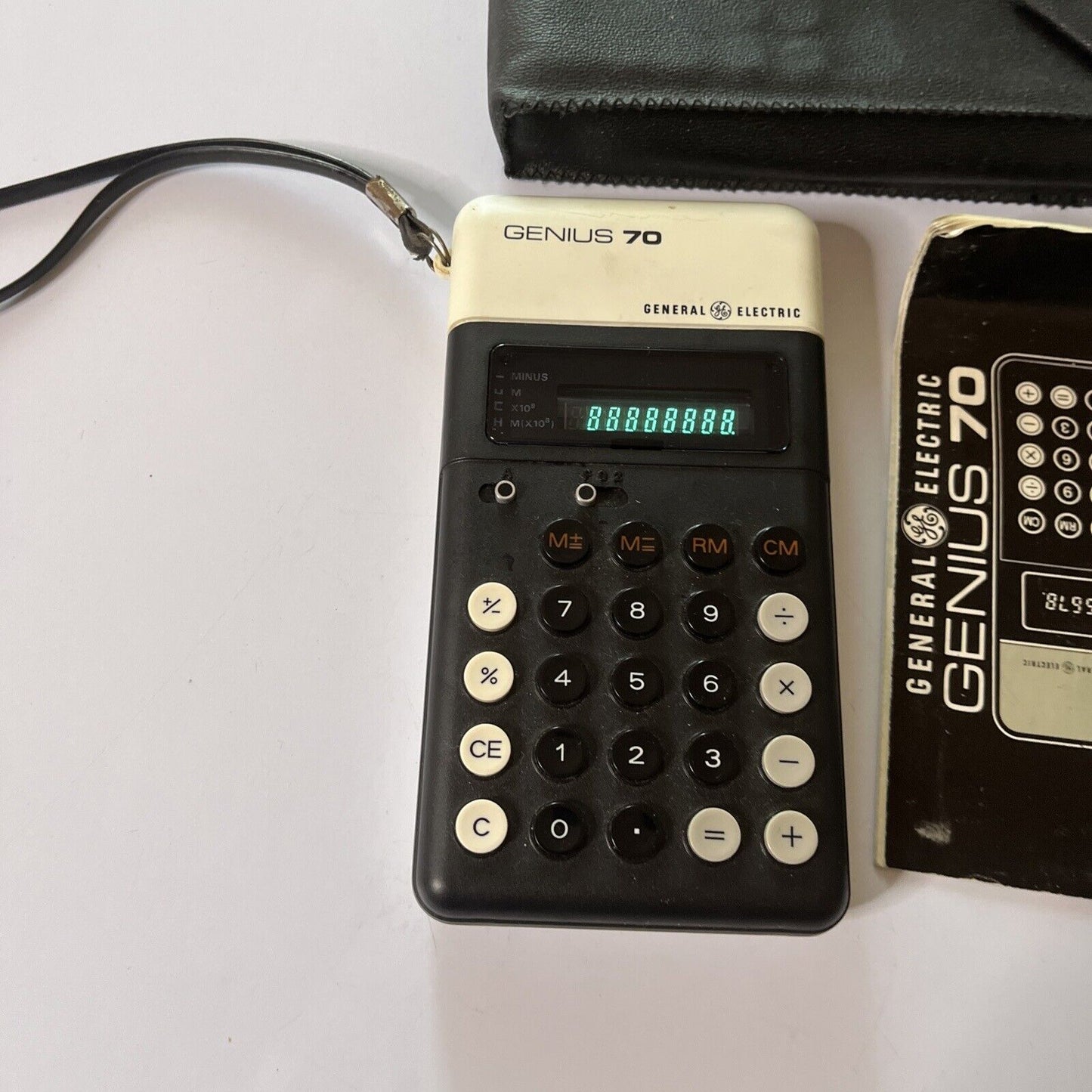 Vintage General Electric Genius 70 Calculator with Case and Manual