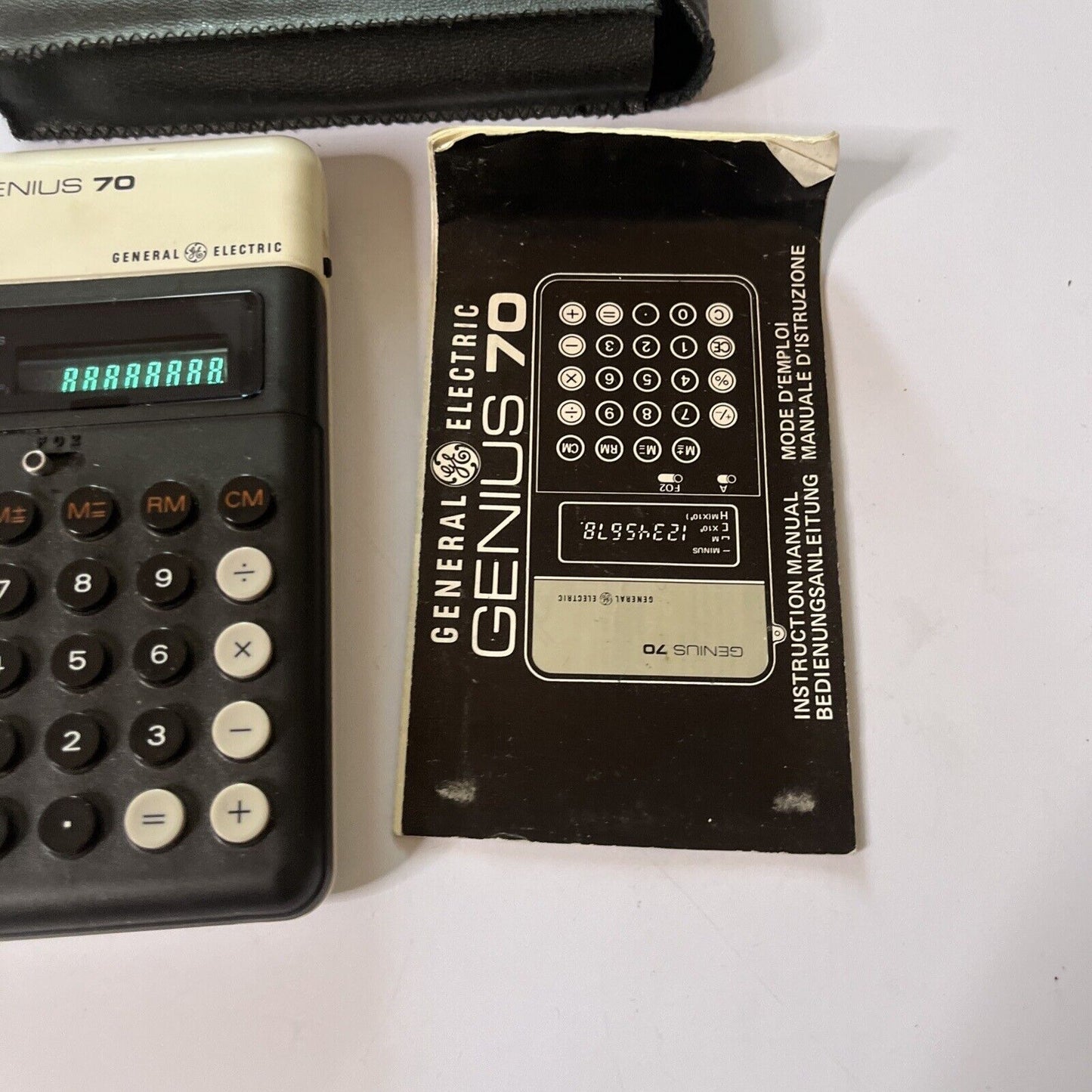 Vintage General Electric Genius 70 Calculator with Case and Manual