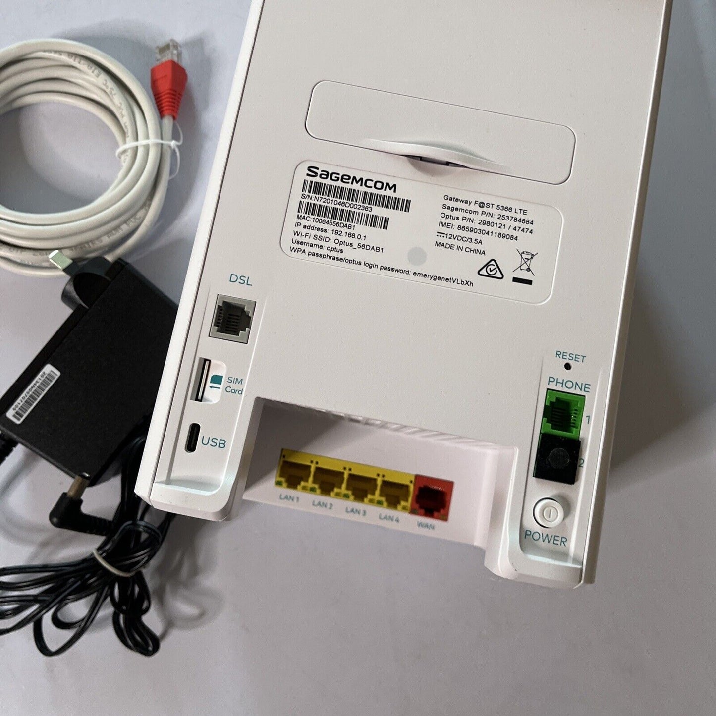 Optus Sagemcom Gateway Fast 5366 LTE 4g Modem Router *Optus Locked*