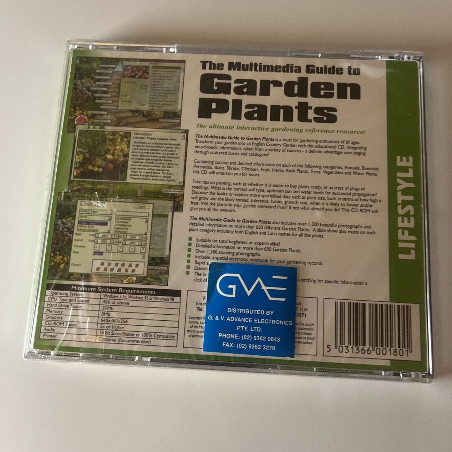 The Multimedia Guide To Garden Plants PC CDROM Windows 95 *New Sealed*
