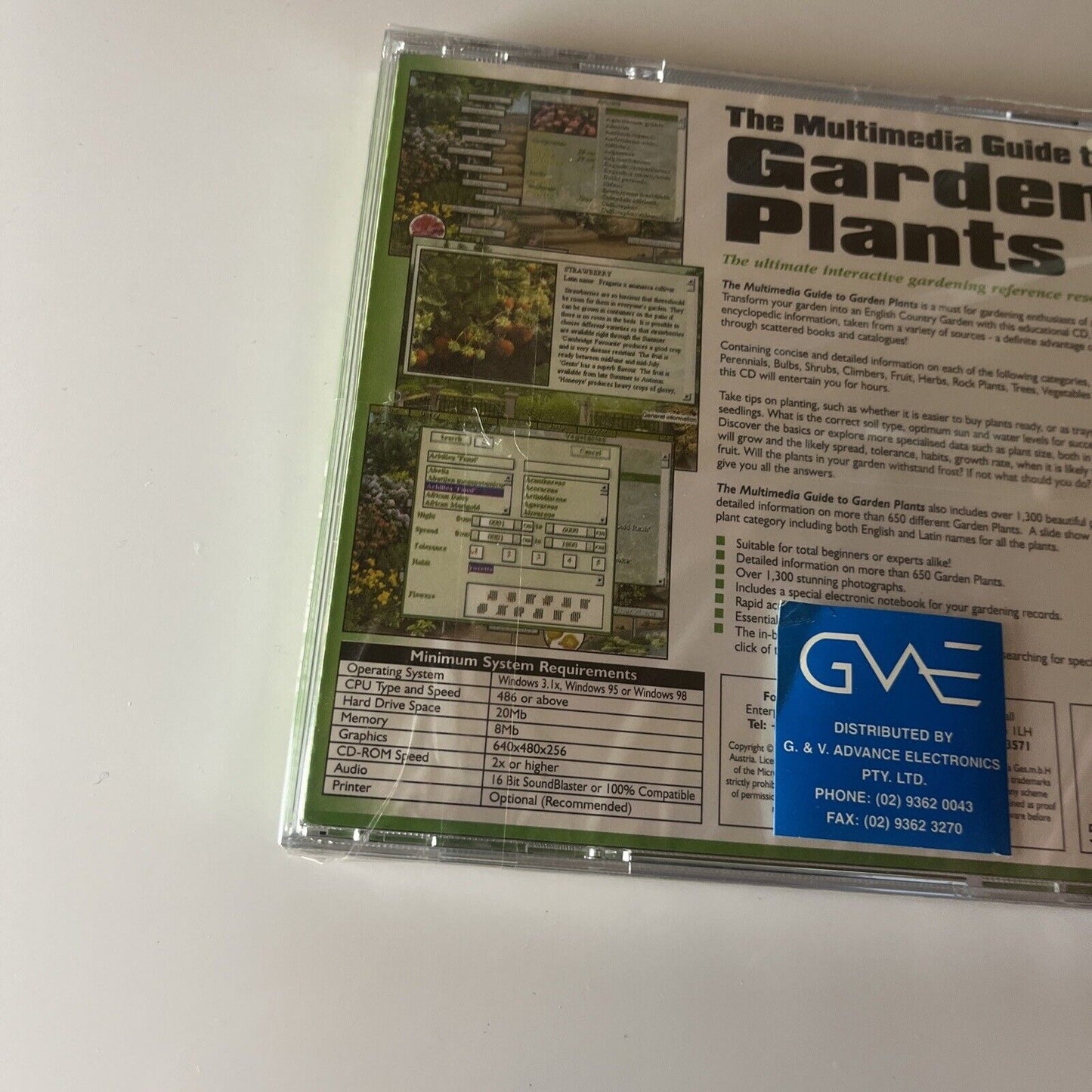 The Multimedia Guide To Garden Plants PC CDROM Windows 95 *New Sealed*