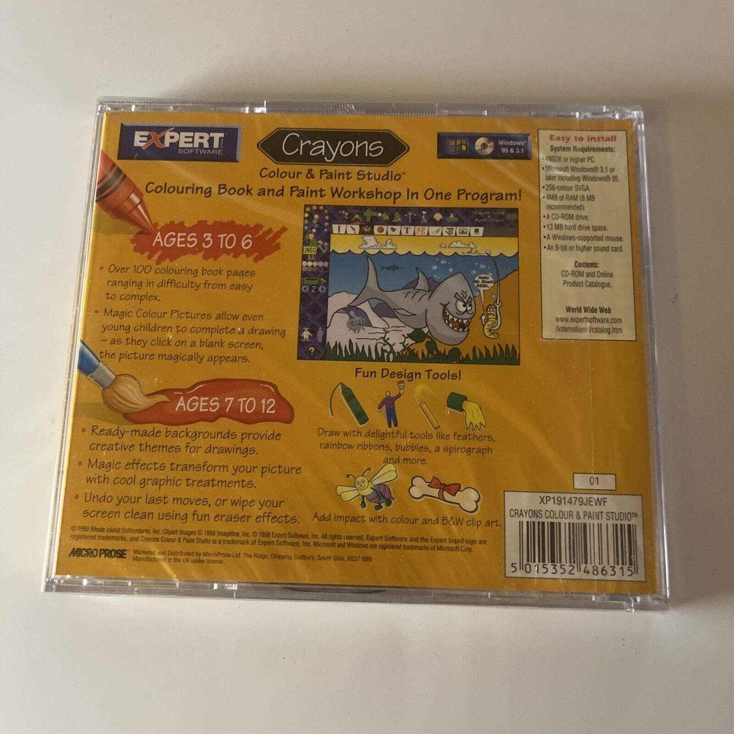 Crayons Colour & Paint Studio PC CDROM 1998 *New Sealed*