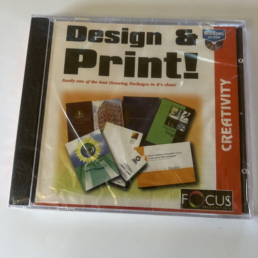 Design & Print! PC CDROM Win95 Focus Essential *New Sealed*