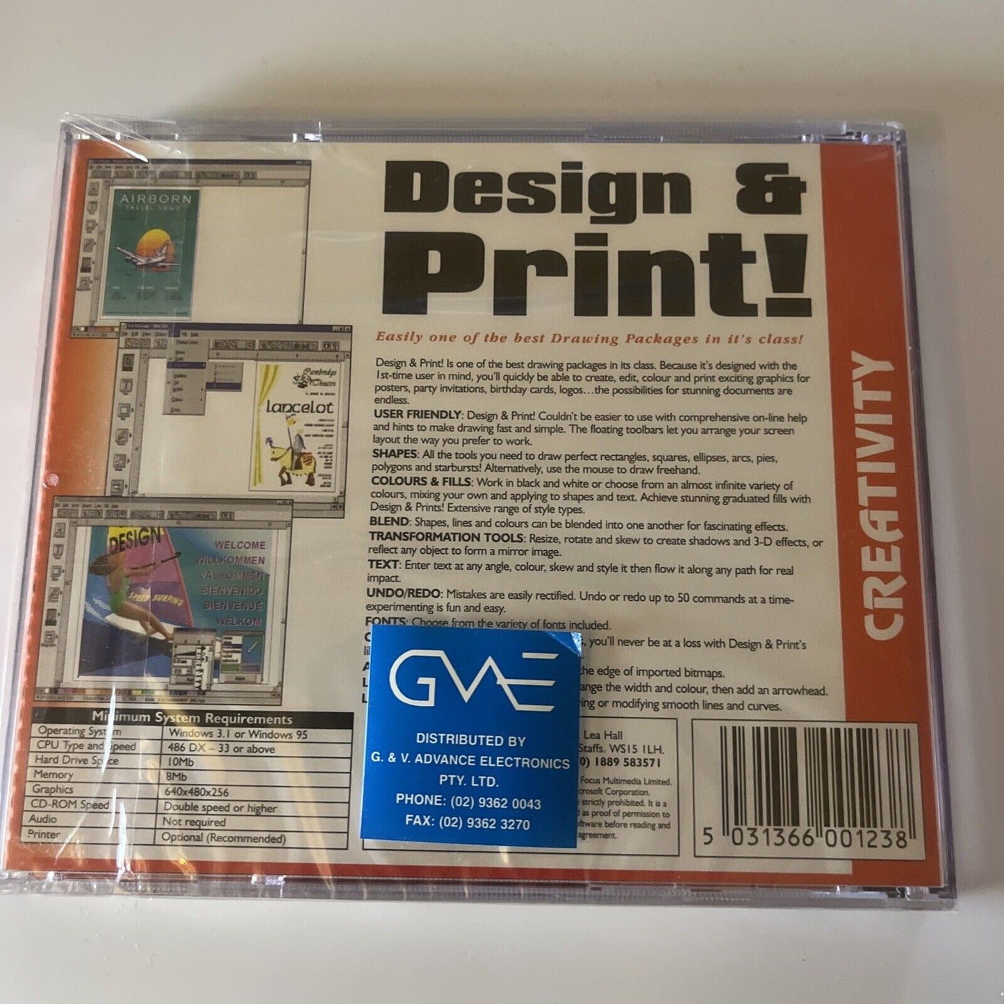 Design & Print! PC CDROM Win95 Focus Essential *New Sealed*