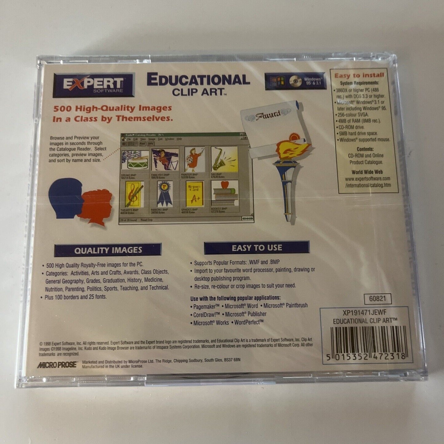 Educational Clip Art PC CDROM Win 95 Expert Software *New Sealed*