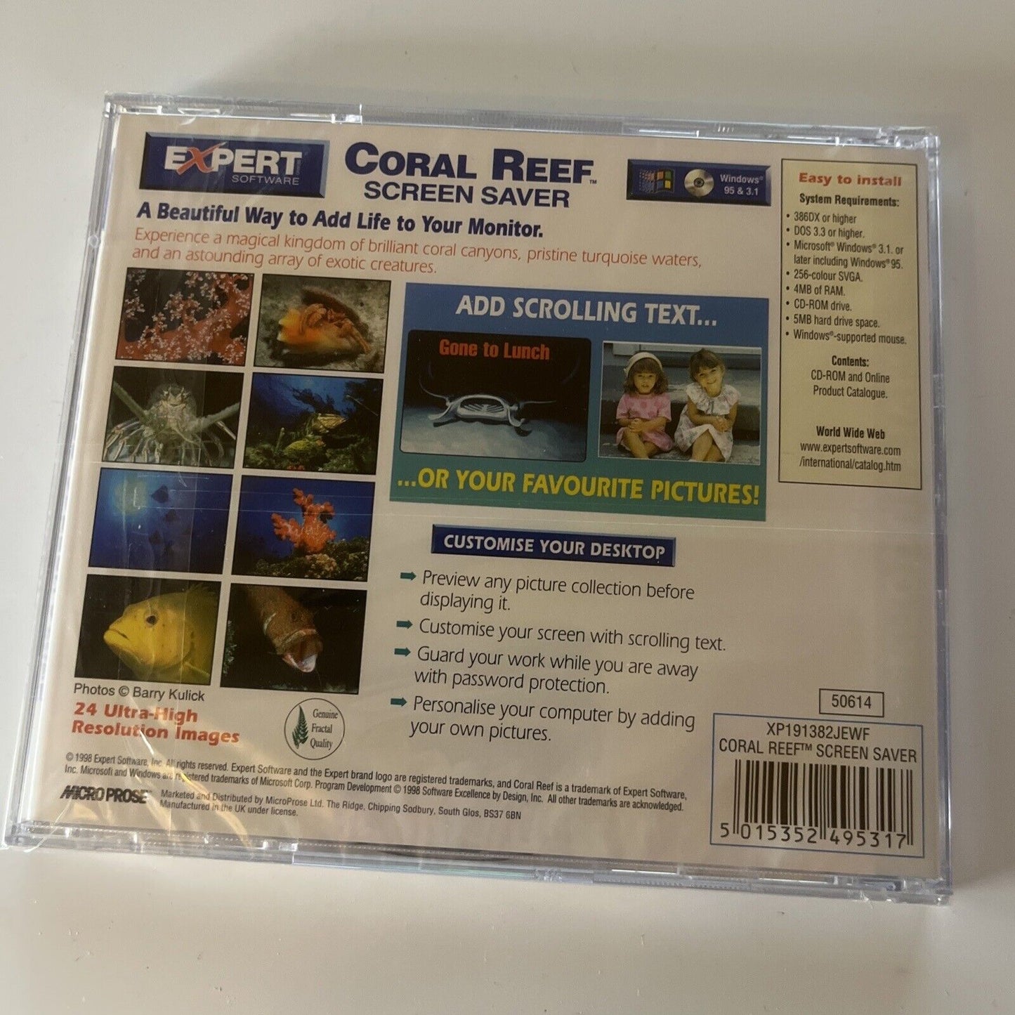 Coral Reef Screen Saver PC CDROM Expert Software *New Sealed*