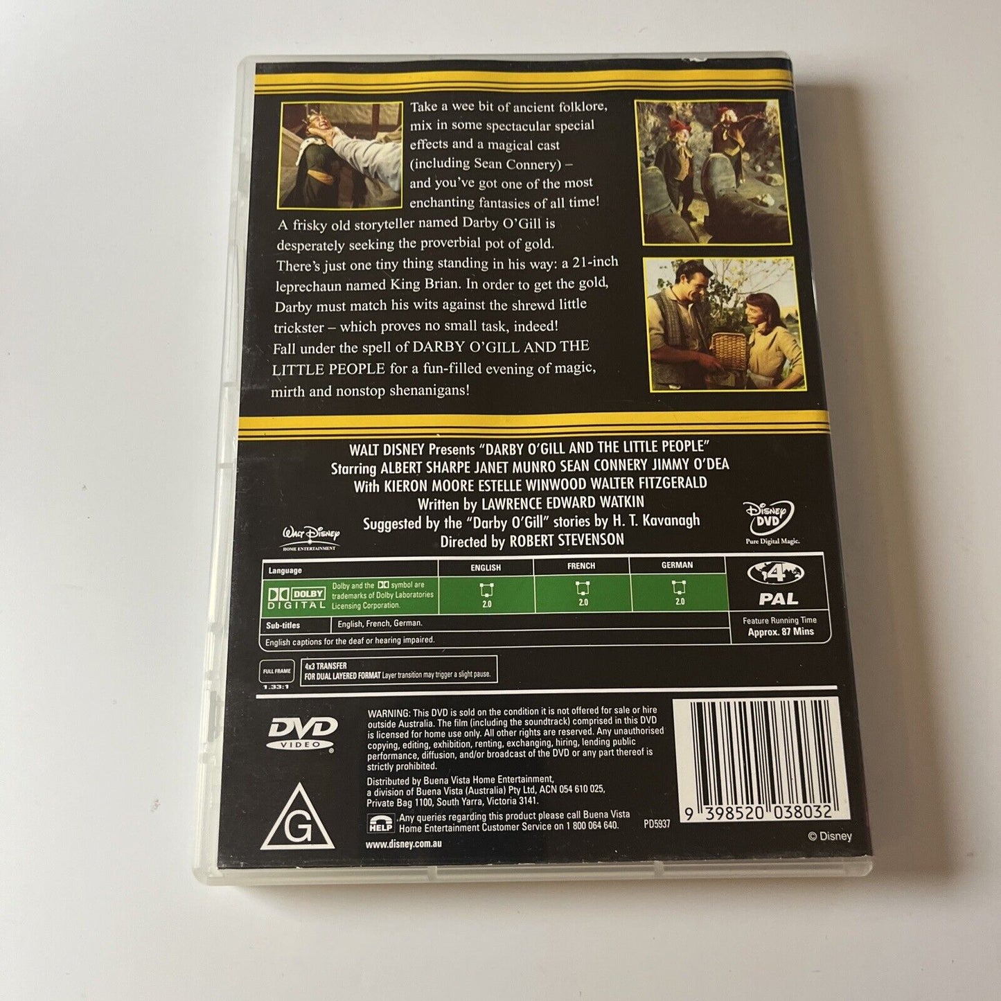 Darby O'Gill And The Little People (DVD, 1959) Sean Connery Disney Film Region 4