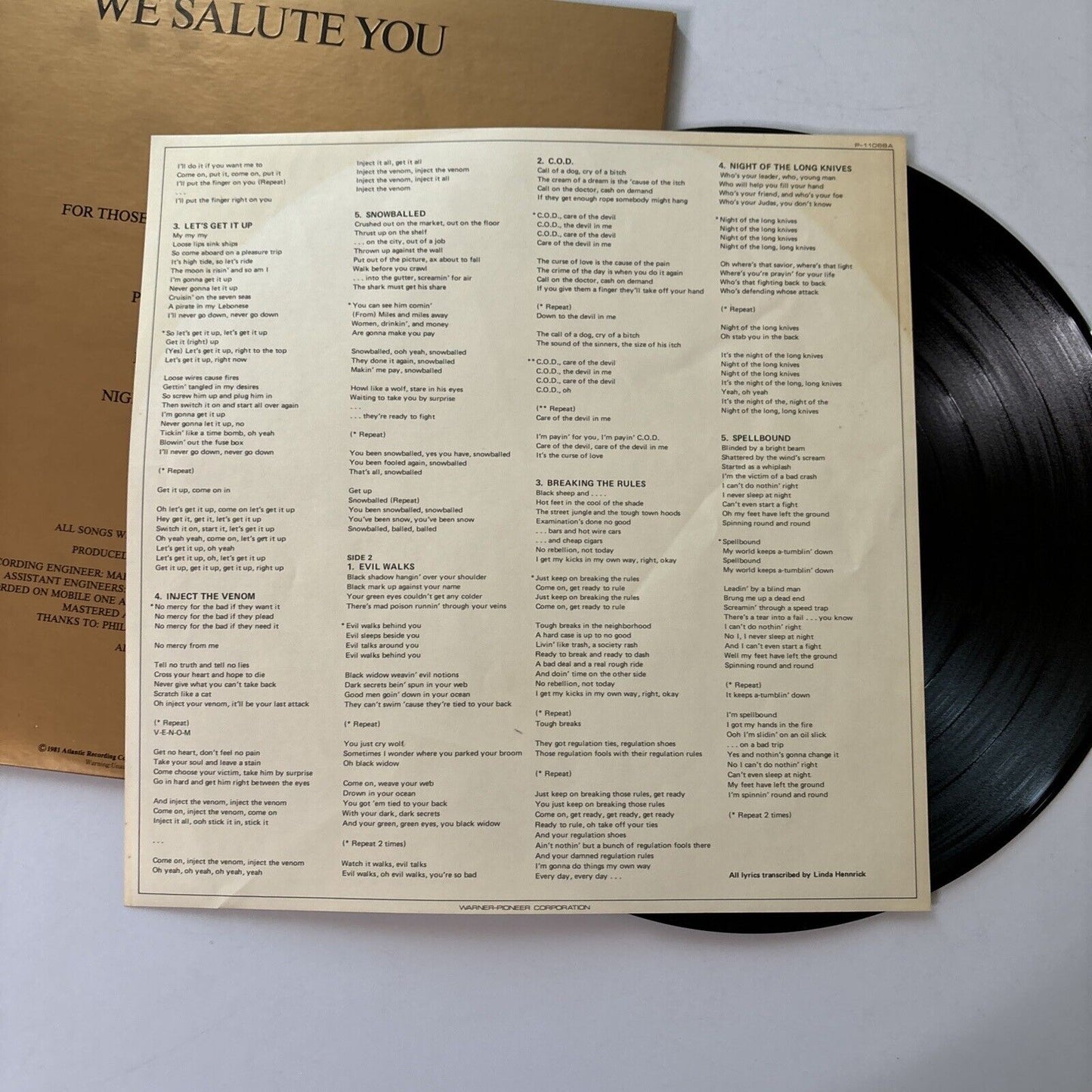 ACDC - For Those About To Rock We Salute You (Vinyl, 1981) Gatefold P-11068A