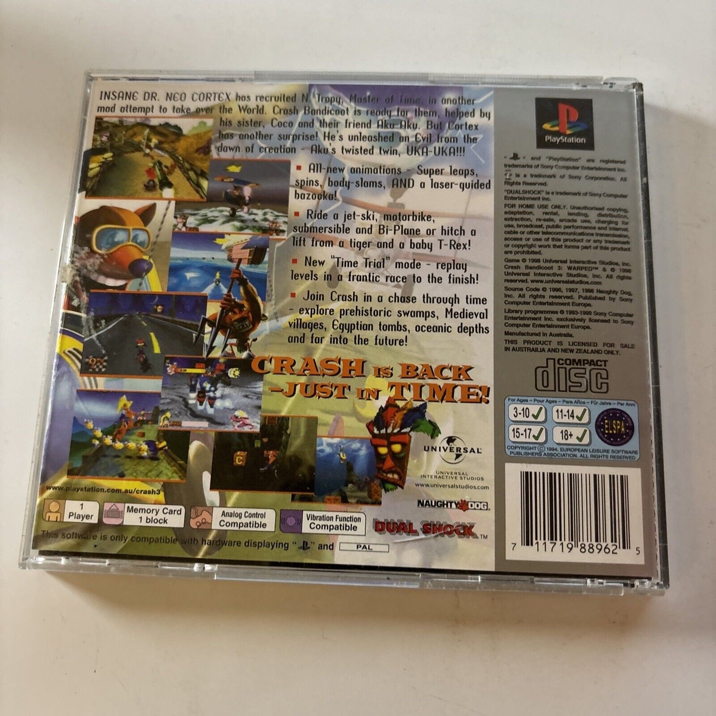 Crash Bandicoot 3: Warped PlayStation 1 PS1 PAL