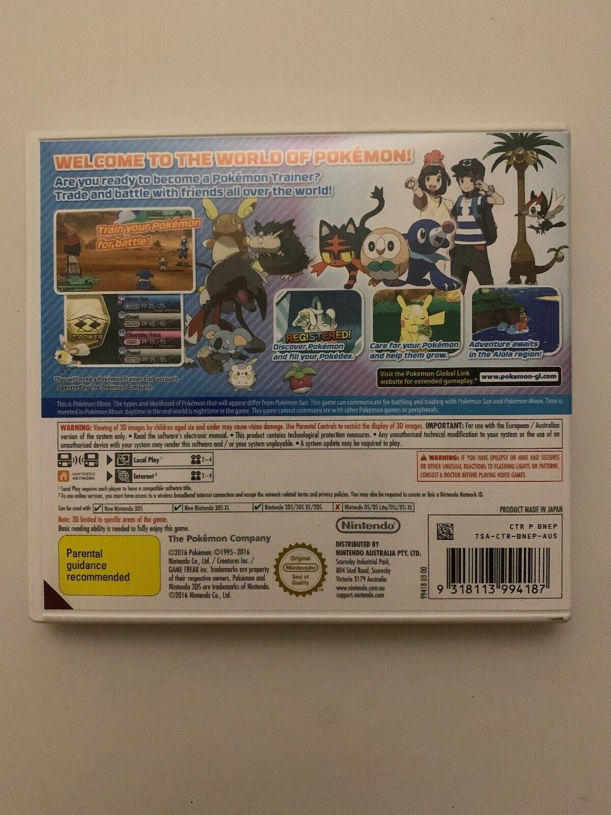 BRAND NEW Pokemon Moon - Nintendo 3DS RPG Game