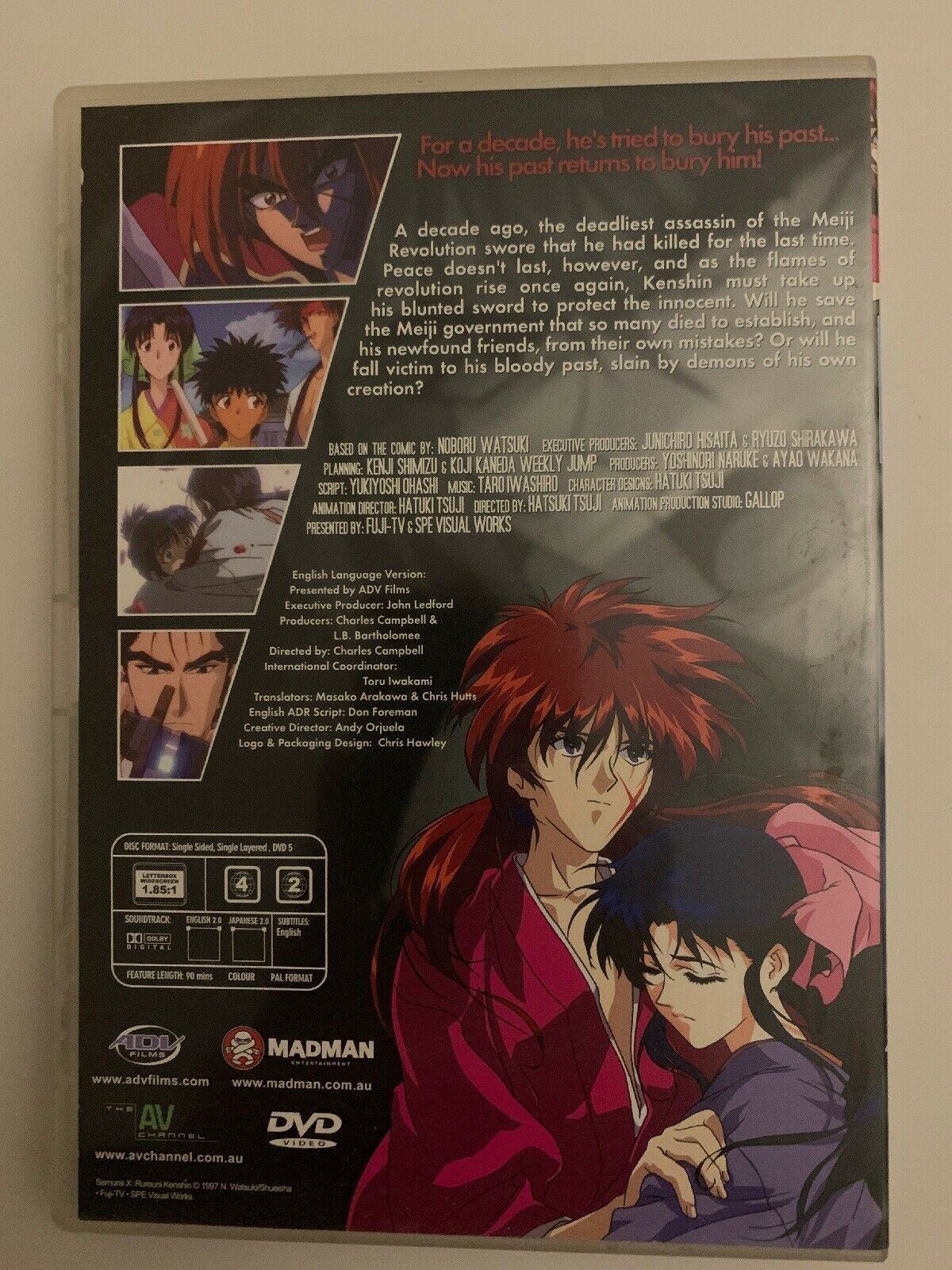 Rurouni Kenshin: The Motion Picture (Samurai X) DVD Madman Region 2 & 4 - NEW
