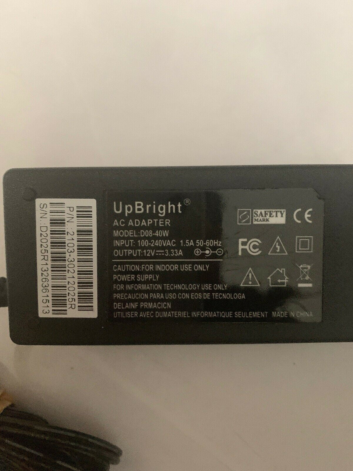 Genuine UpBright AC Adapter D08-40W AU Plug 12v 3.33a