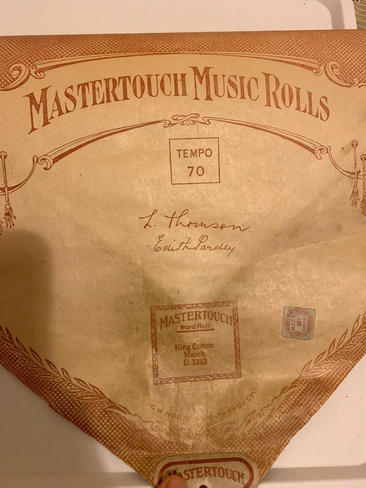 Pianola Roll Mastertouch Word Roll - King Cotton March D. 1153