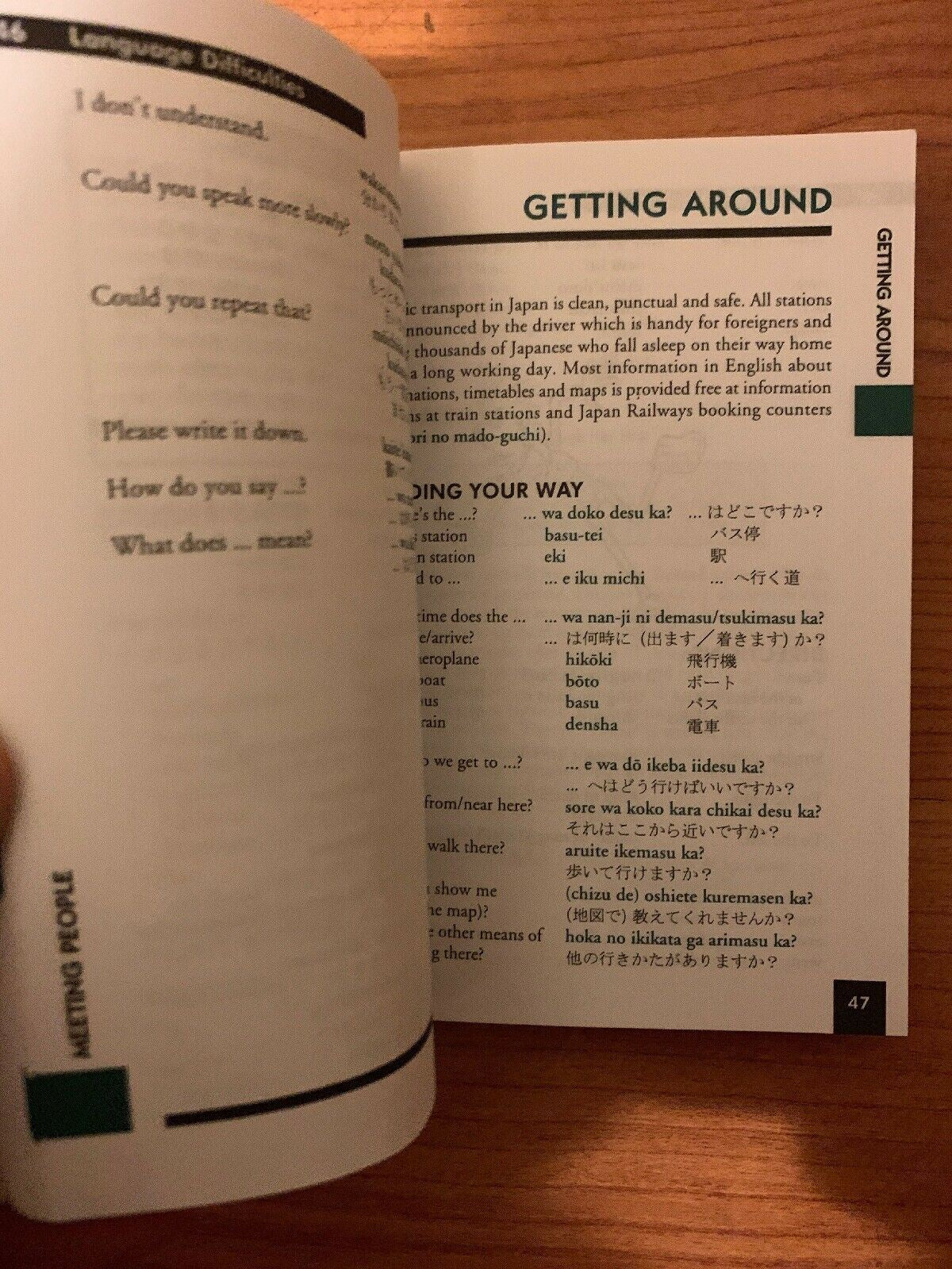 Japanese Phrasebook with Two-Way Dictionary (Paperback, 1998) Lonely Planet