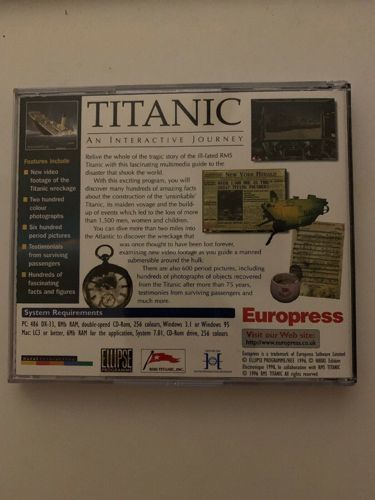 Titanic An Interactive Journey 1998 PC MAC CD-ROM