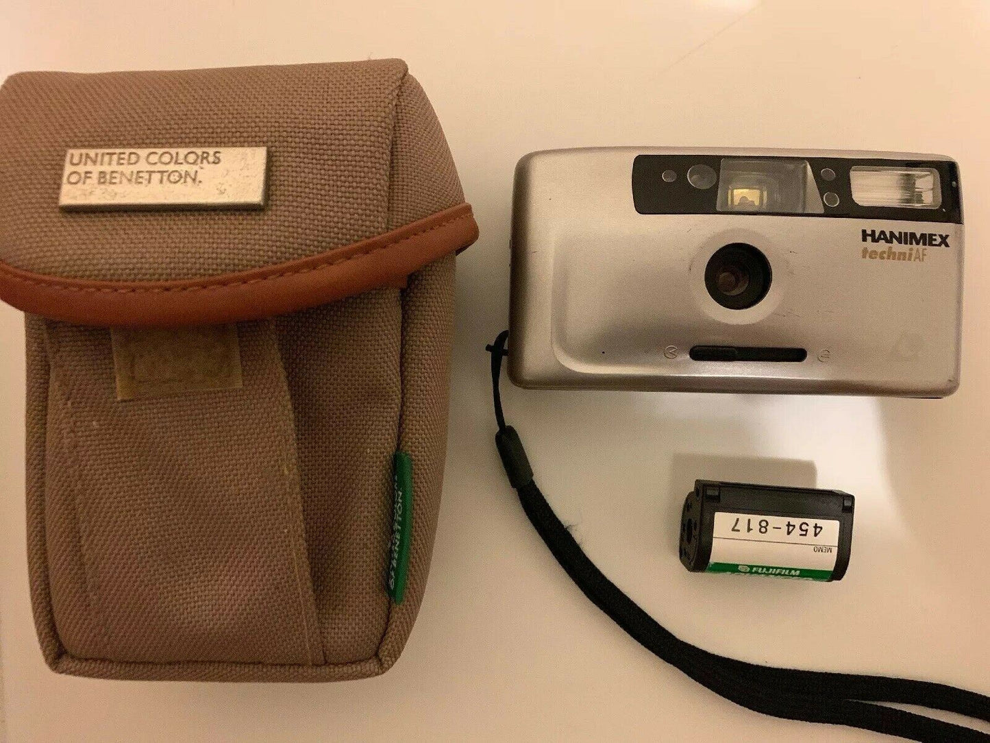 Hanimex TechniAF Film Camera w United Colors Of Benetton Camera Bag & Film