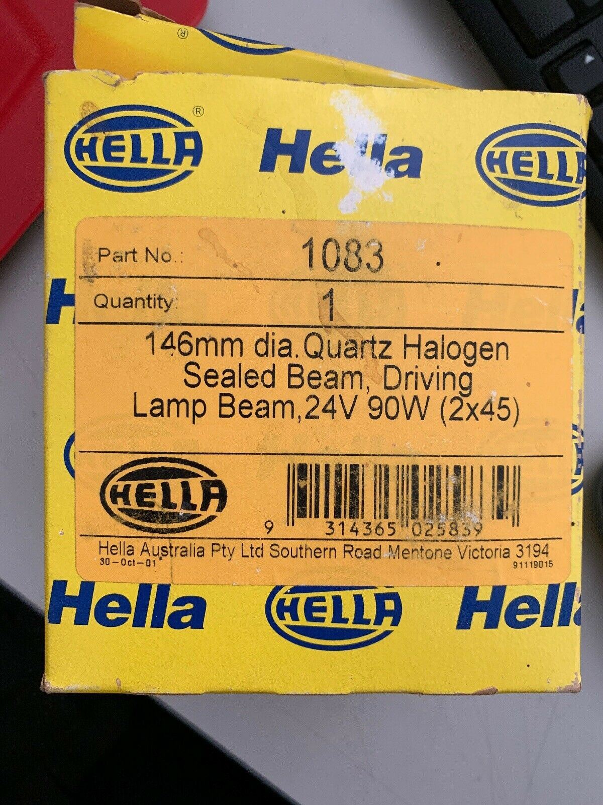 146mm Quartz Halogen Sealed Beam, Driving Lamp Beam, 24V 90W Hella