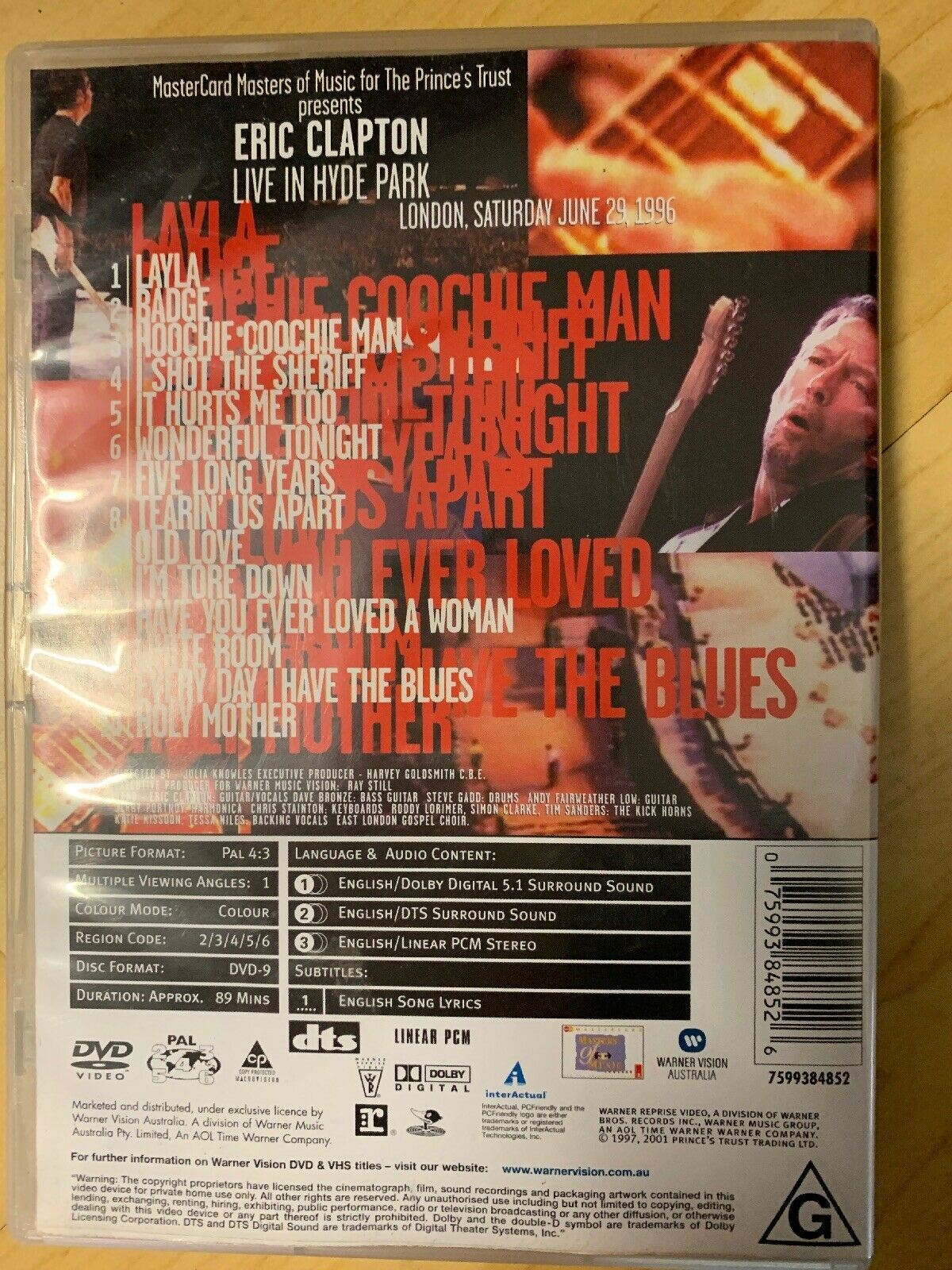 Eric Clapton - Live In Hyde Park (DVD, 2007)
