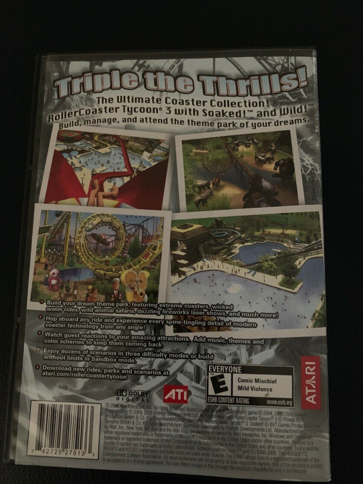 Roller Coaster Tycoon 3: Platinum (PC-DVD) Includes Original, Soaked! & Wild Set