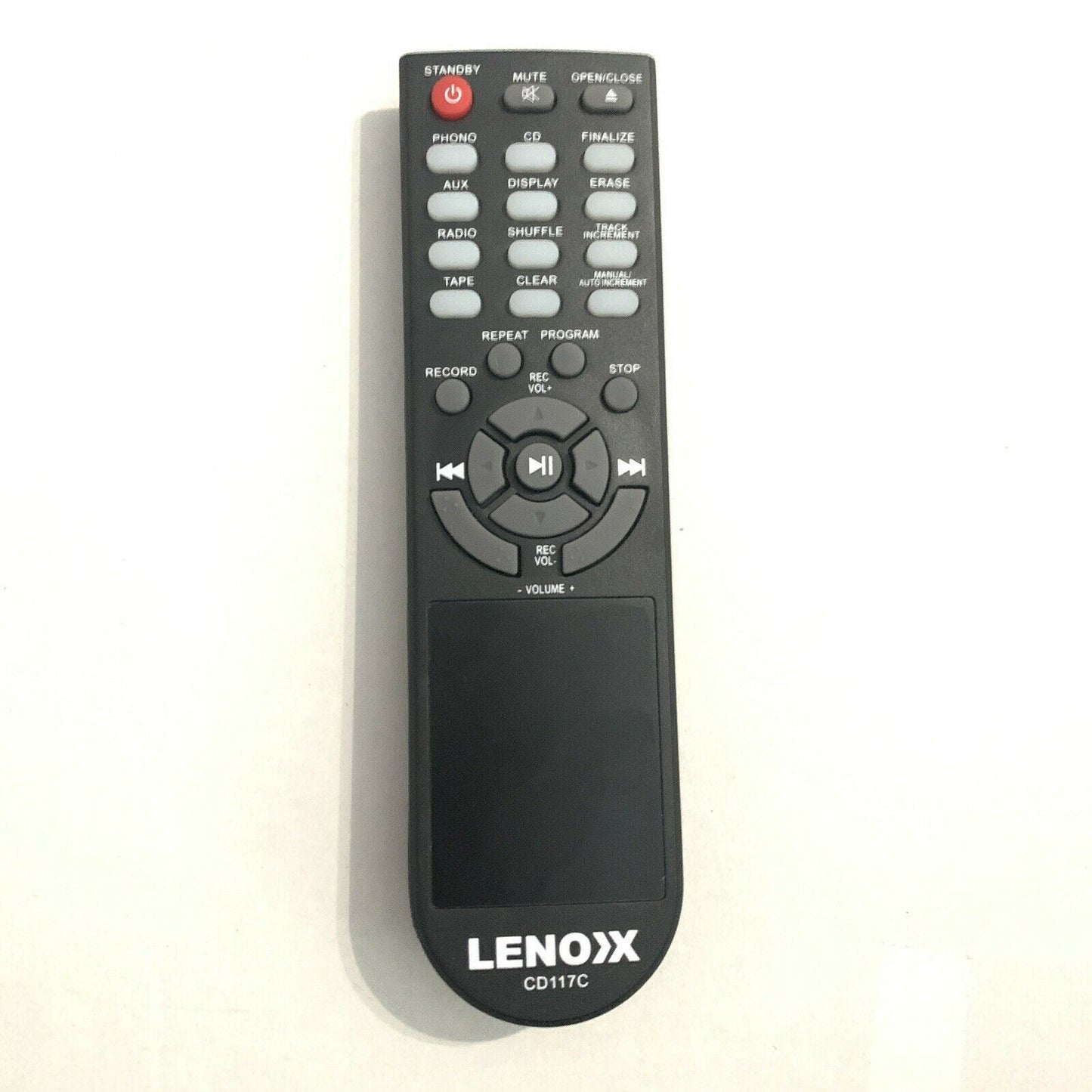 Genuine Lenoxx CD117C Remote Control for Turntable Tape Player CD Recorder