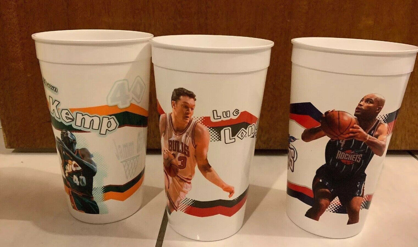 Vintage NBA 90's McDonald's Plastic Cup Luc Longley Charles Barkley Shawn Kemp