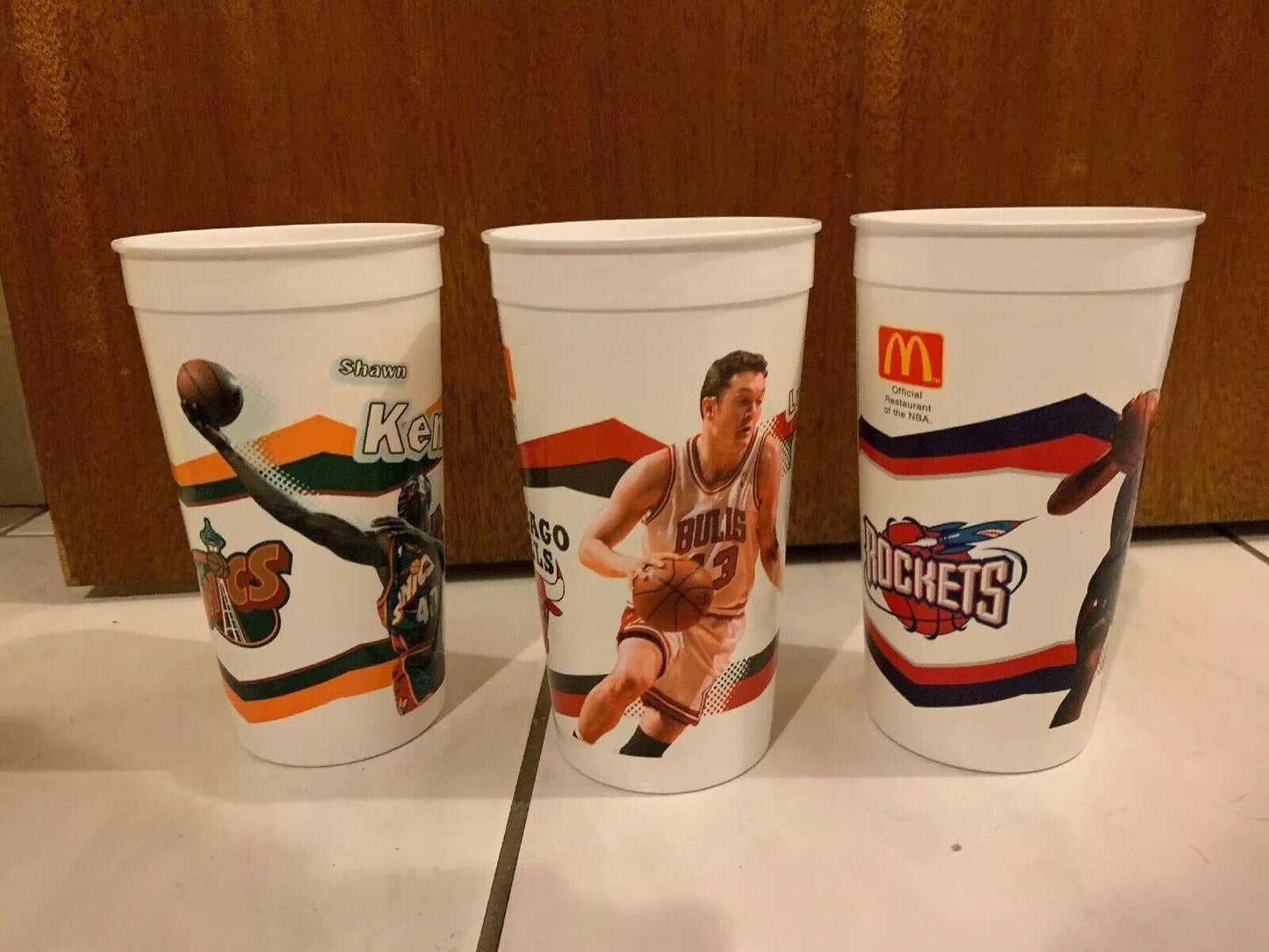 Vintage NBA 90's McDonald's Plastic Cup Luc Longley Charles Barkley Shawn Kemp
