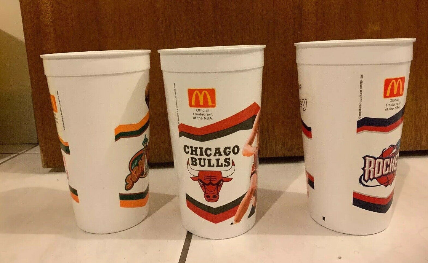 Vintage NBA 90's McDonald's Plastic Cup Luc Longley Charles Barkley Shawn Kemp