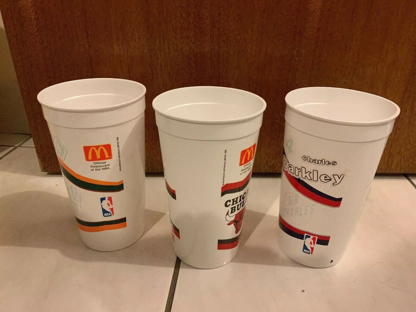 Vintage NBA 90's McDonald's Plastic Cup Luc Longley Charles Barkley Shawn Kemp