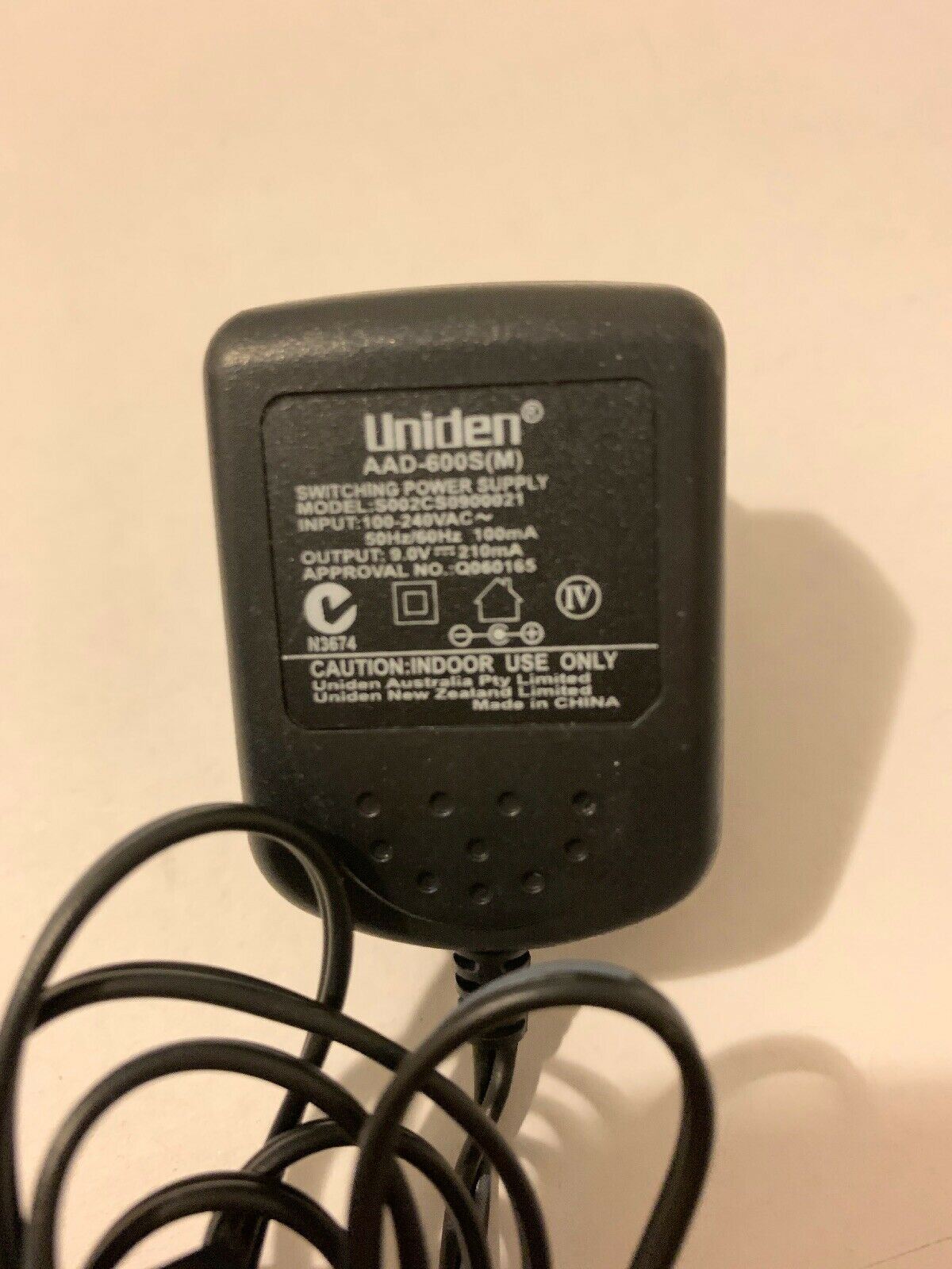Genuine Uniden AAD-600S(M) AC Adapter For Cordless Phone AU Plug