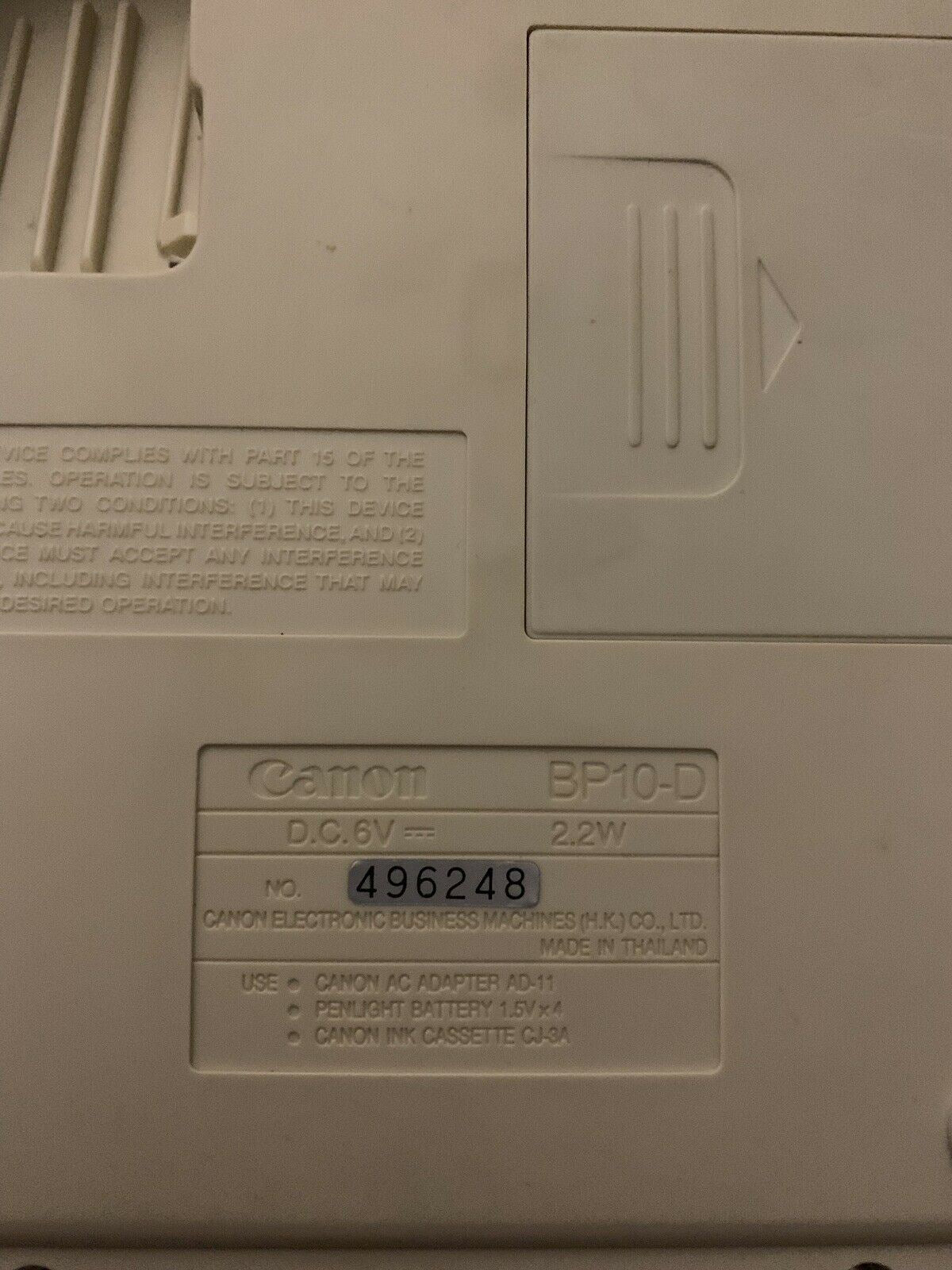 Canon BP10-D Bubble Jet Vintage Financial Business Calculator in Good Working Co