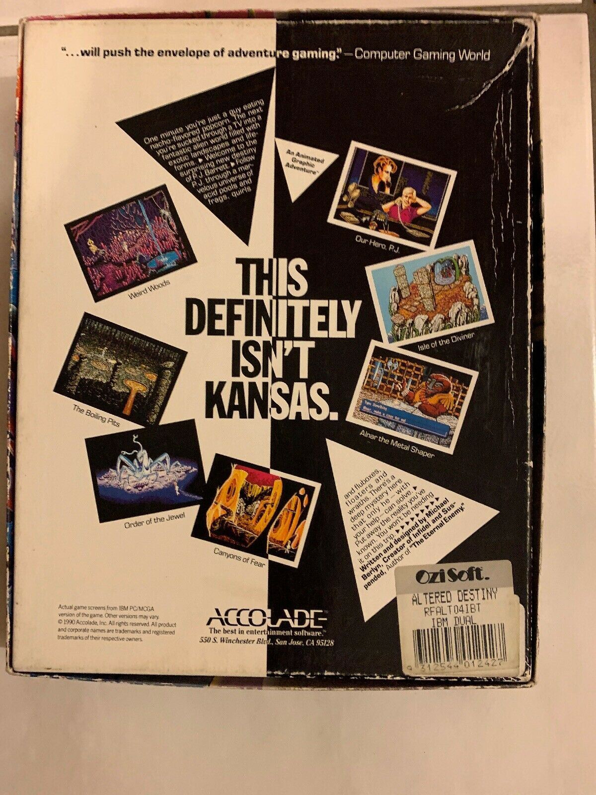 Altered Destiny Accolade IBM PC Tandy Box Manual 3.5 & 5 1/4 Floppy Disc Poster