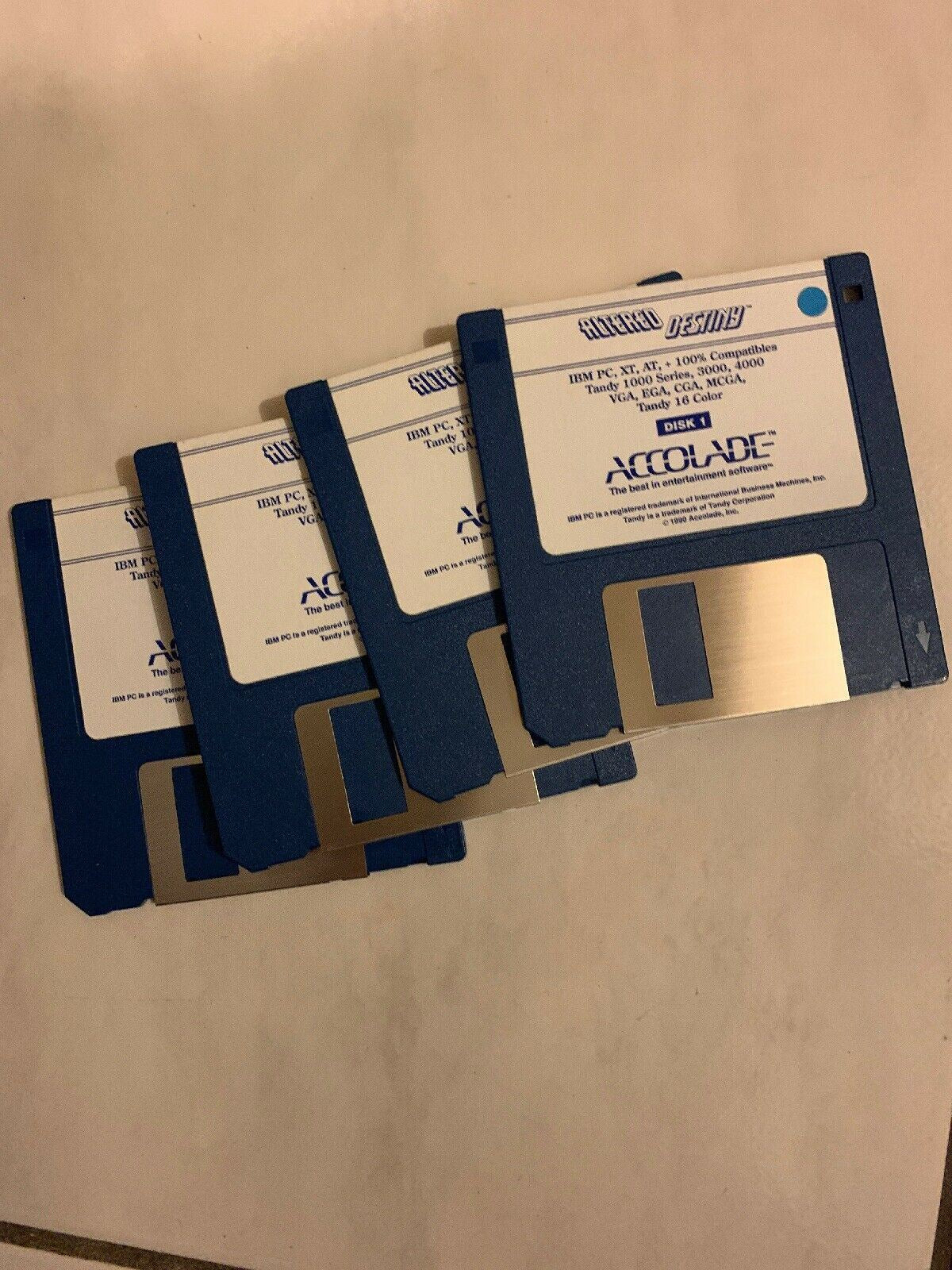 Altered Destiny Accolade IBM PC Tandy Box Manual 3.5 & 5 1/4 Floppy Disc Poster