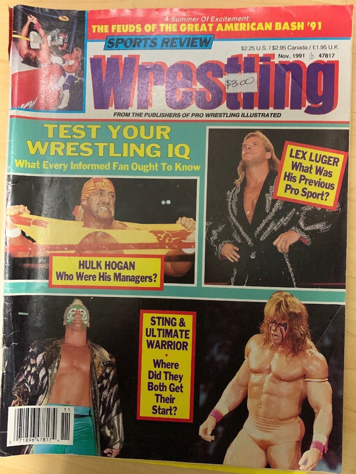 Sports Review Wrestling November 1991 Hook Hogan Led Luger Sting