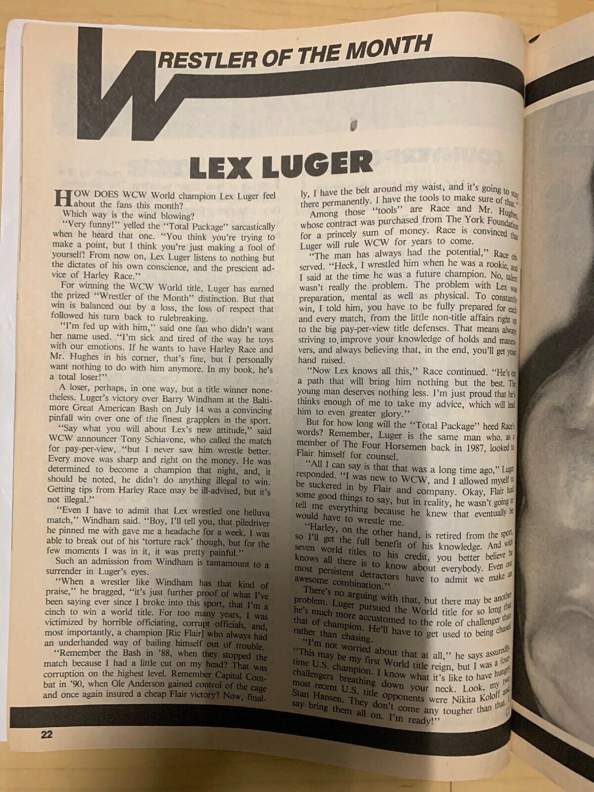 Sports Review Wrestling November 1991 Hook Hogan Led Luger Sting