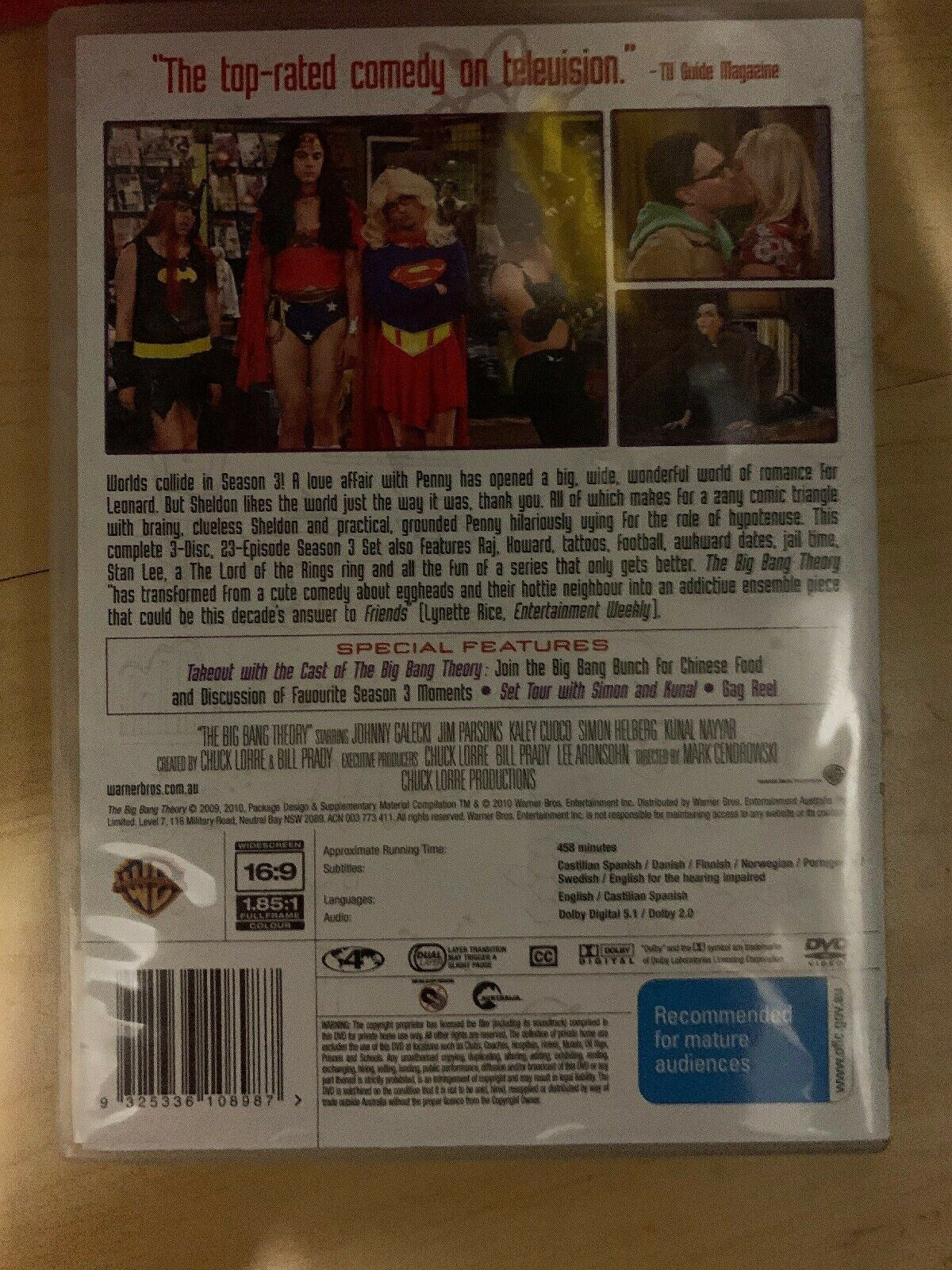 The Big Bang Theory : Season 3 (DVD, 2013, 3-Disc Set)
